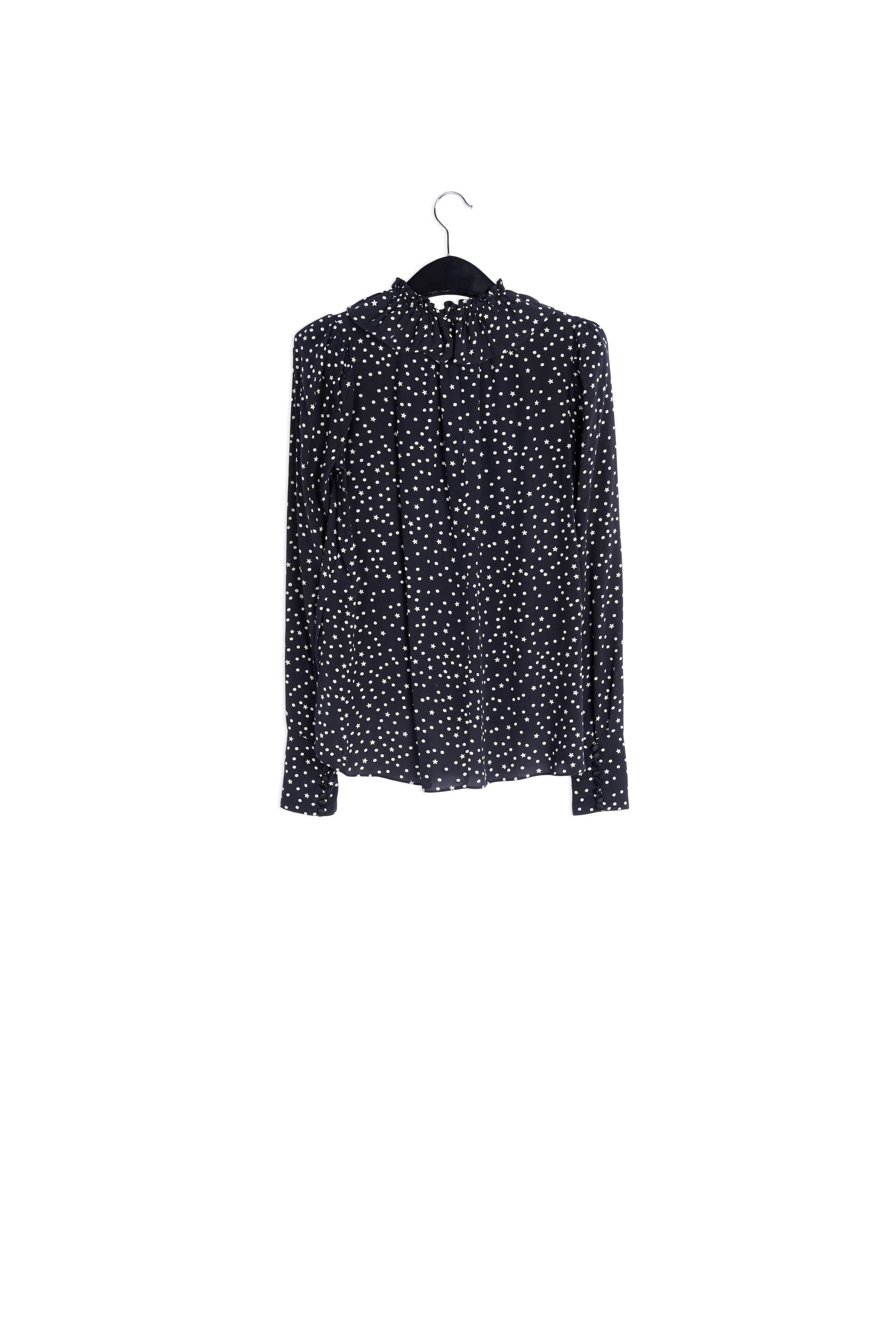 Zwarte top met stippen RE—SSENTIEL | Essentiel second hand