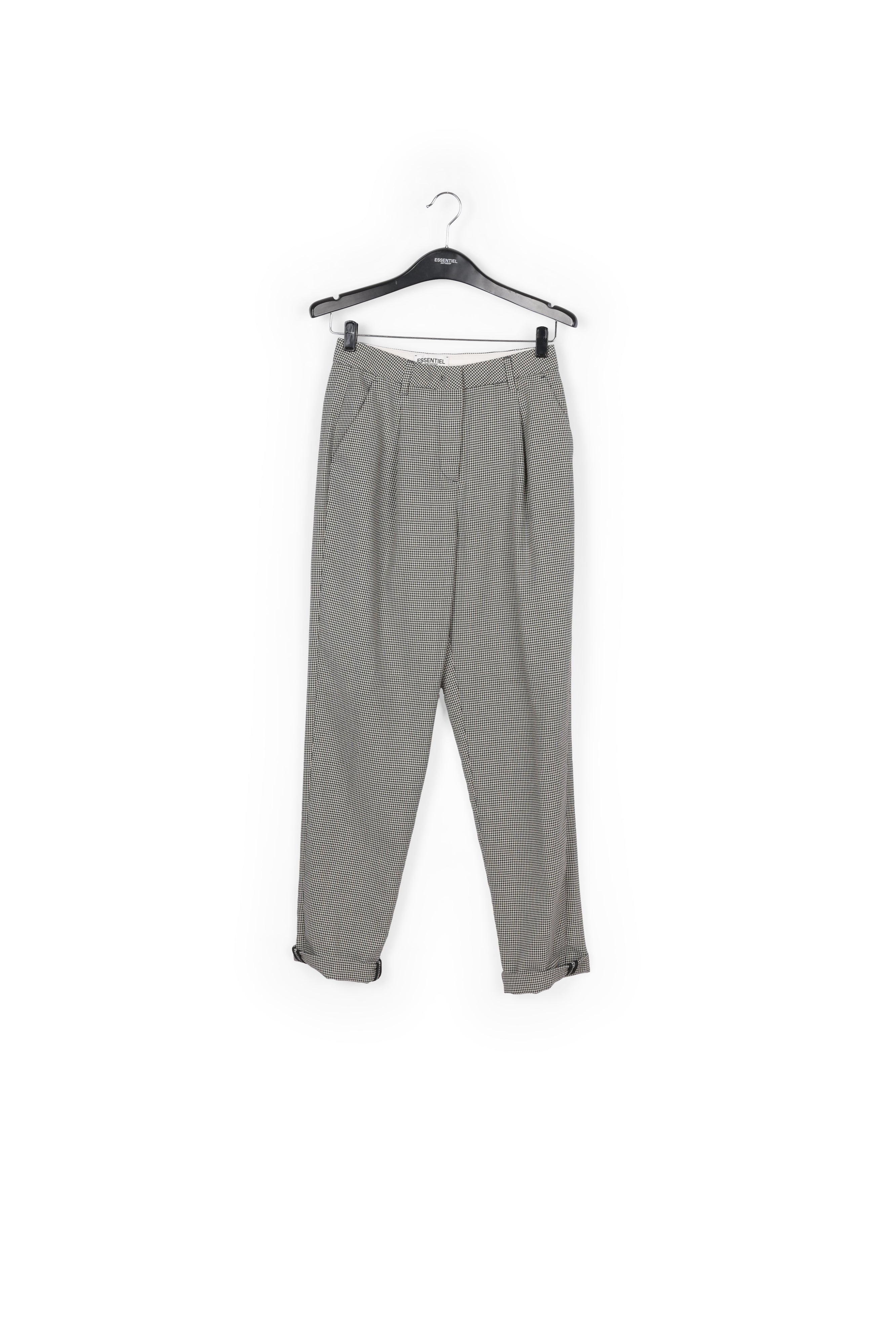 Pantalon pied-de-poule ample à taille haute RE—SSENTIEL | Essentiel second hand