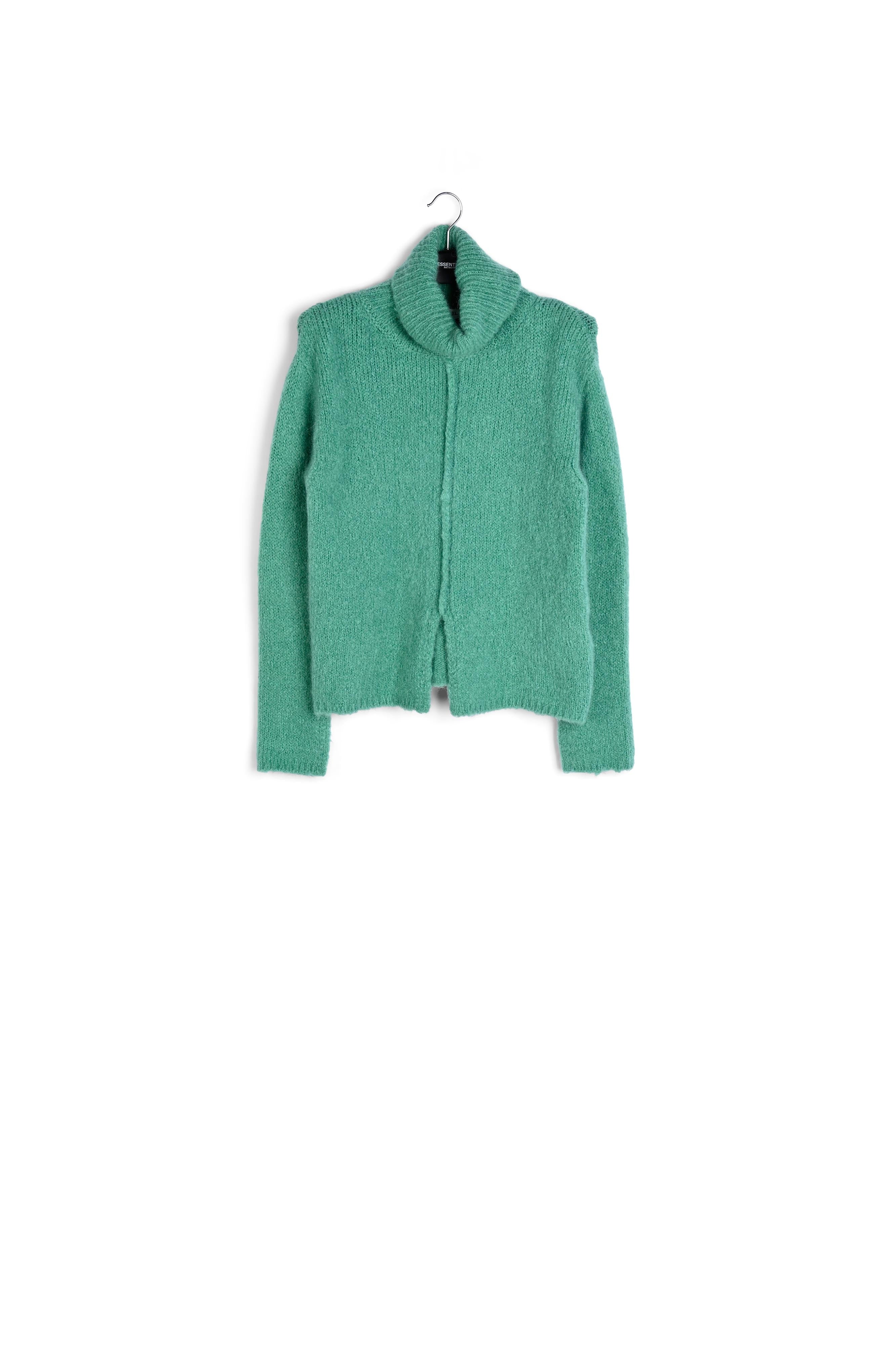 Teal mohair-blend turtleneck sweater RE—SSENTIEL | Essentiel second hand