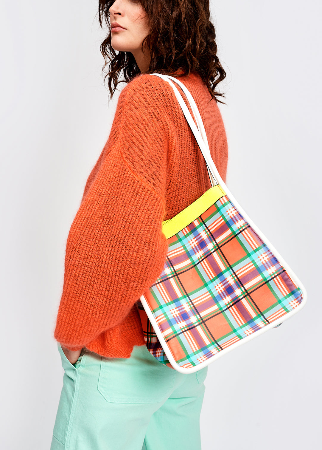 Orange ribbed knit cardigan with mohair RE—SSENTIEL | Essentiel second hand