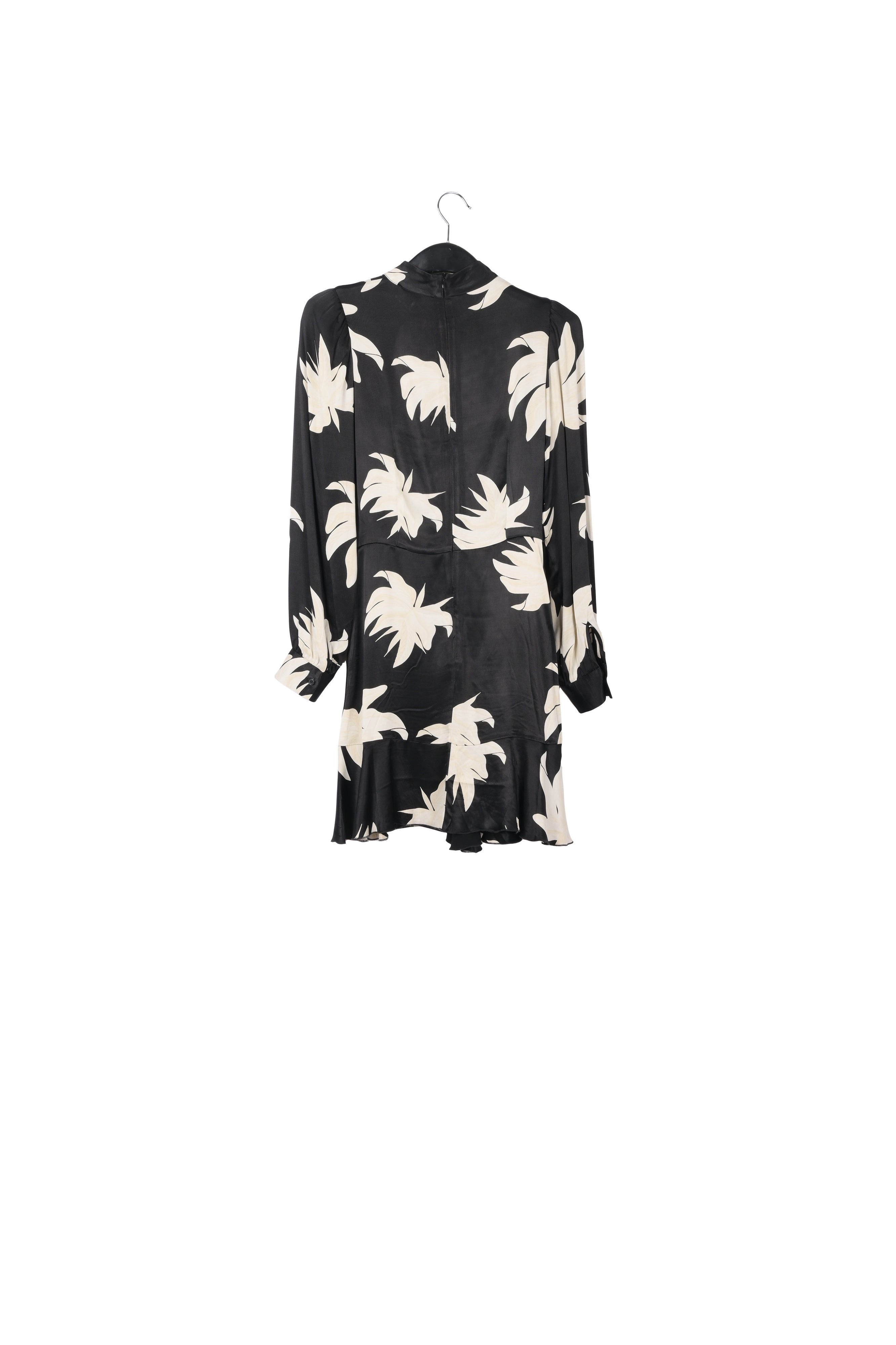Black and off-white floral midi dress RE—SSENTIEL | Essentiel second hand
