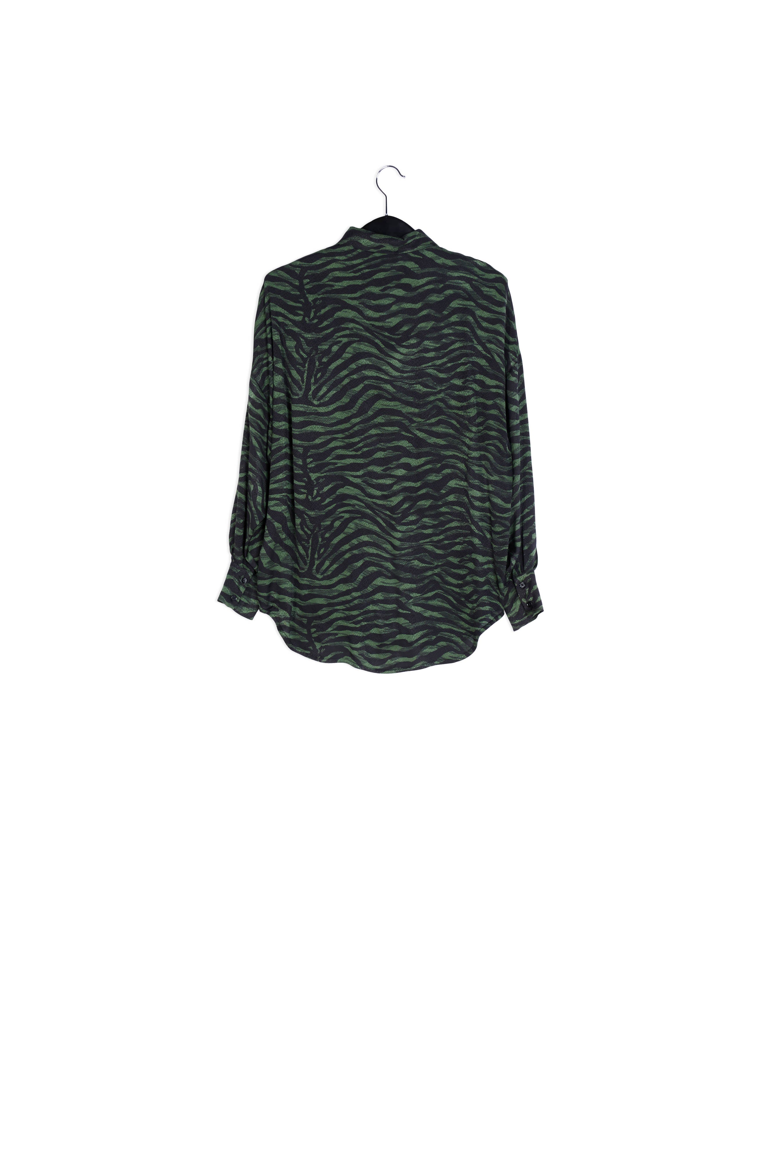 Green and black zebra print oversized shirt RE—SSENTIEL | Essentiel second hand