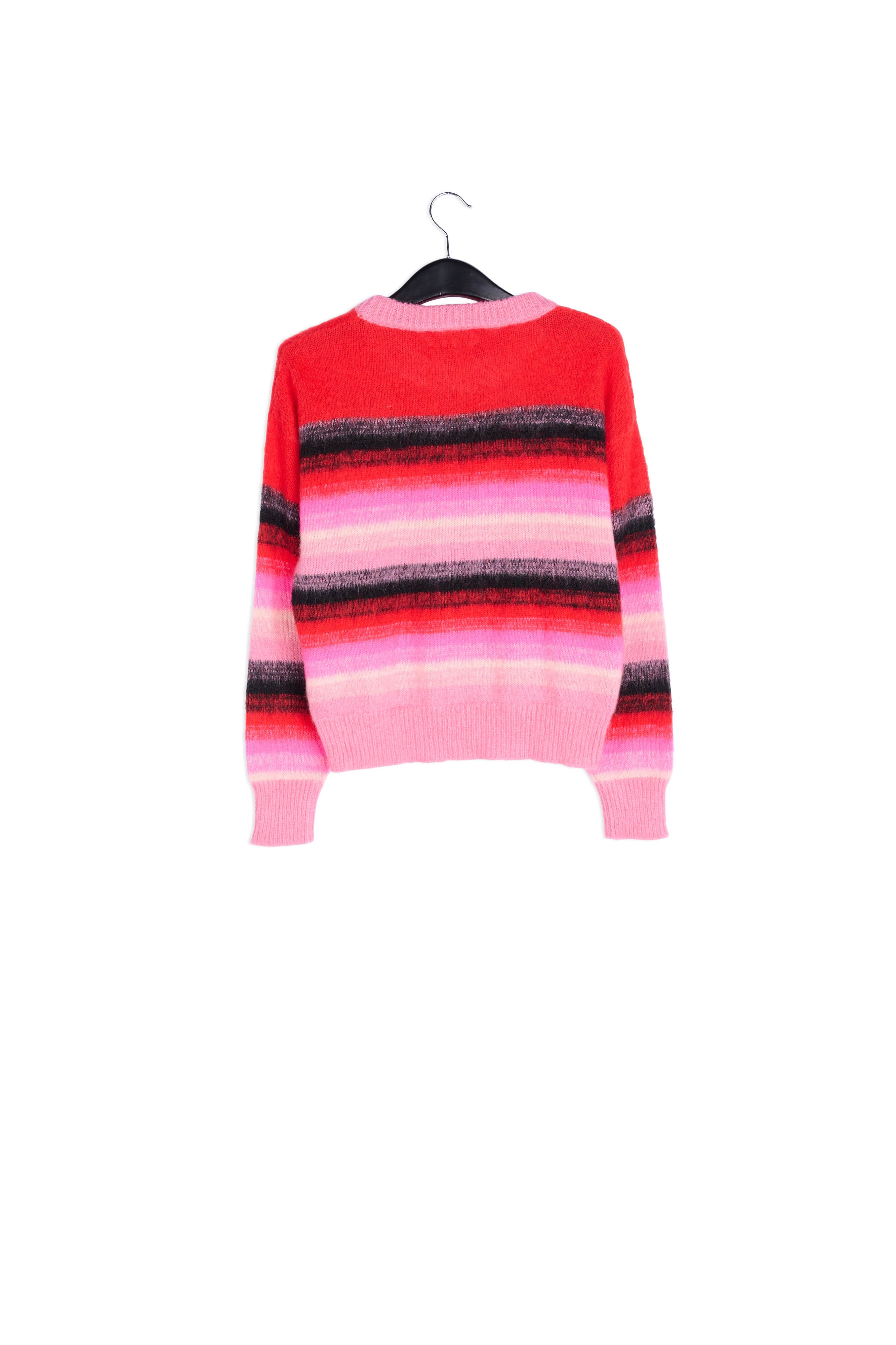 Red, pink and black striped knit sweater RE—SSENTIEL | Essentiel second hand