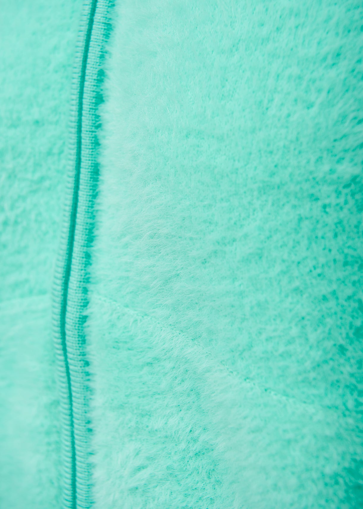 Blouson aviateur turquoise en tricot pelucheux RE—SSENTIEL | Essentiel second hand