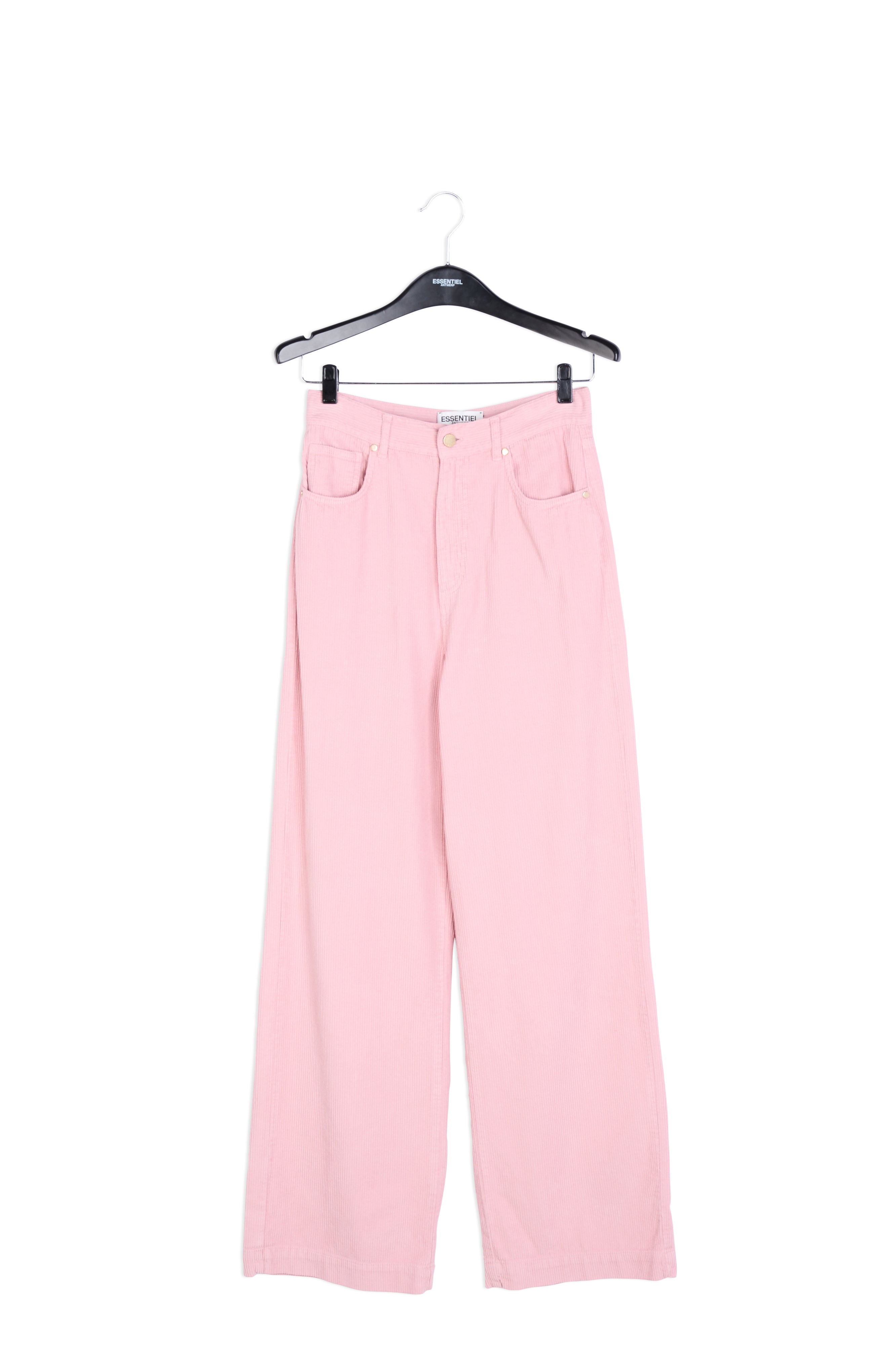 Pastel pink soft corduroy wide leg pants RE—SSENTIEL | Essentiel second hand