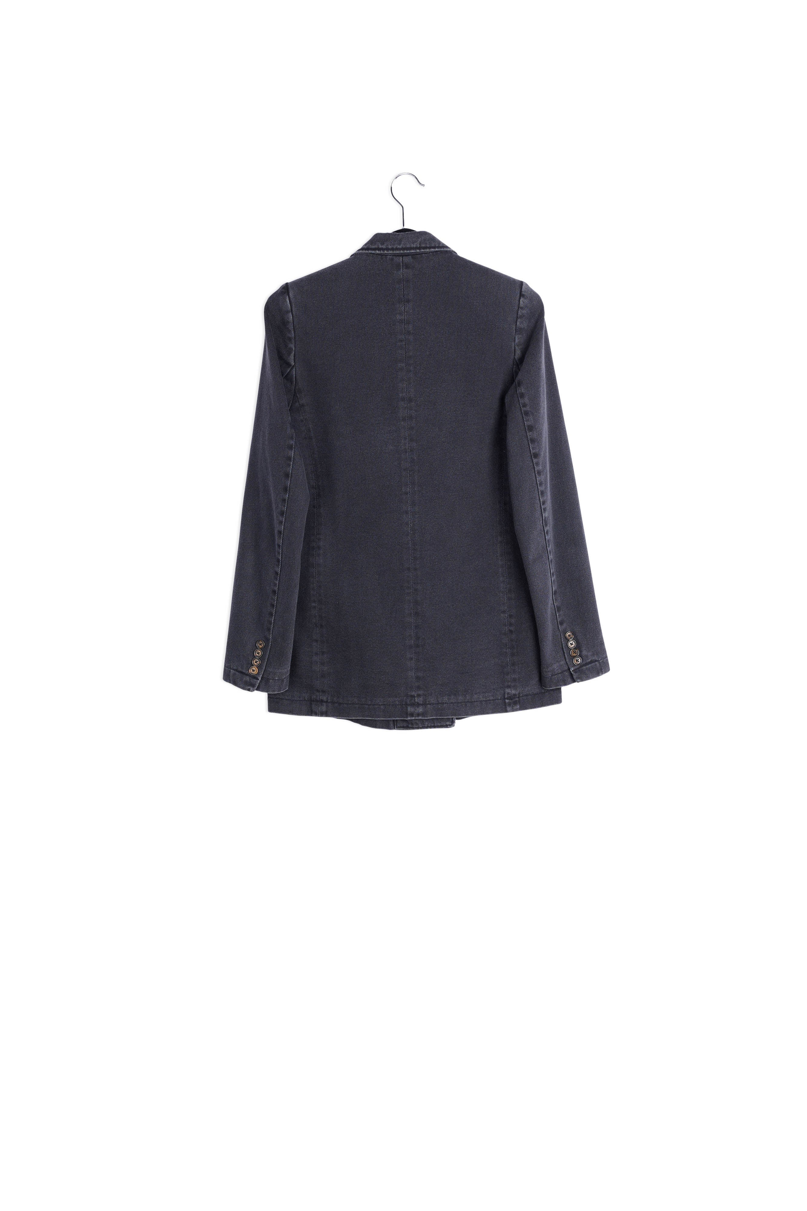 Veste noire croisée en jean RE—SSENTIEL | Essentiel second hand