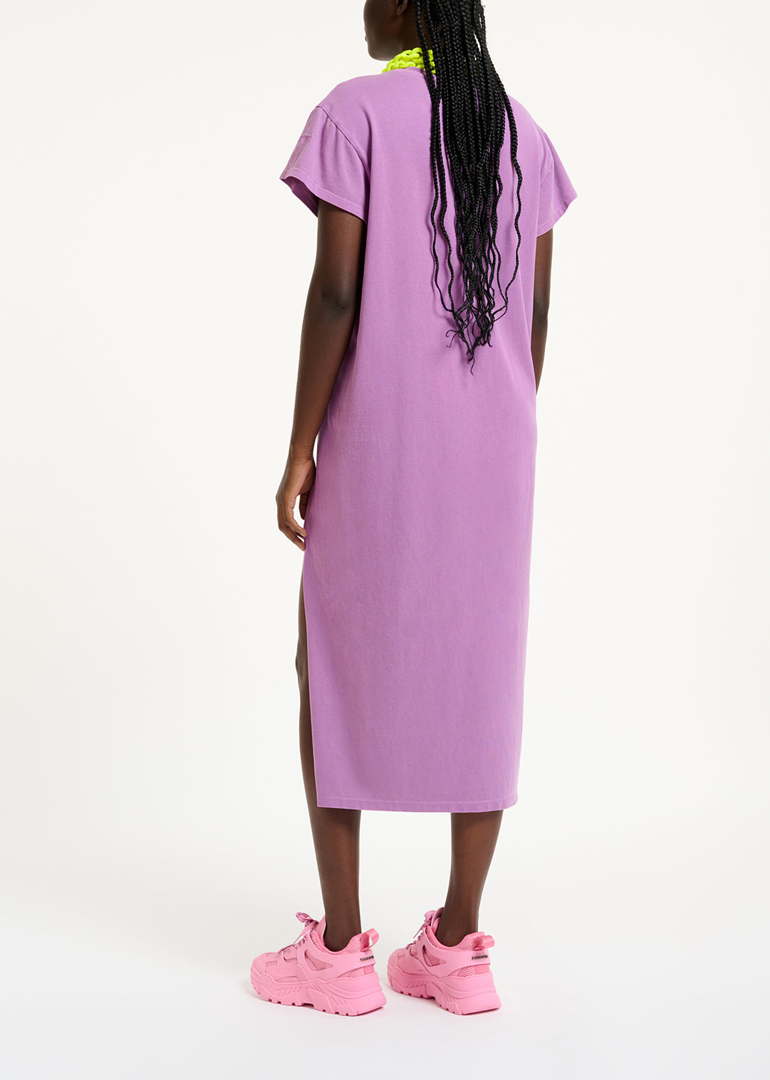 Purple organic cotton-jersey T-shirt dress RE—SSENTIEL | Essentiel second hand