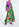 Green watercolor print maxi-length shirt dress Faume - seconde main