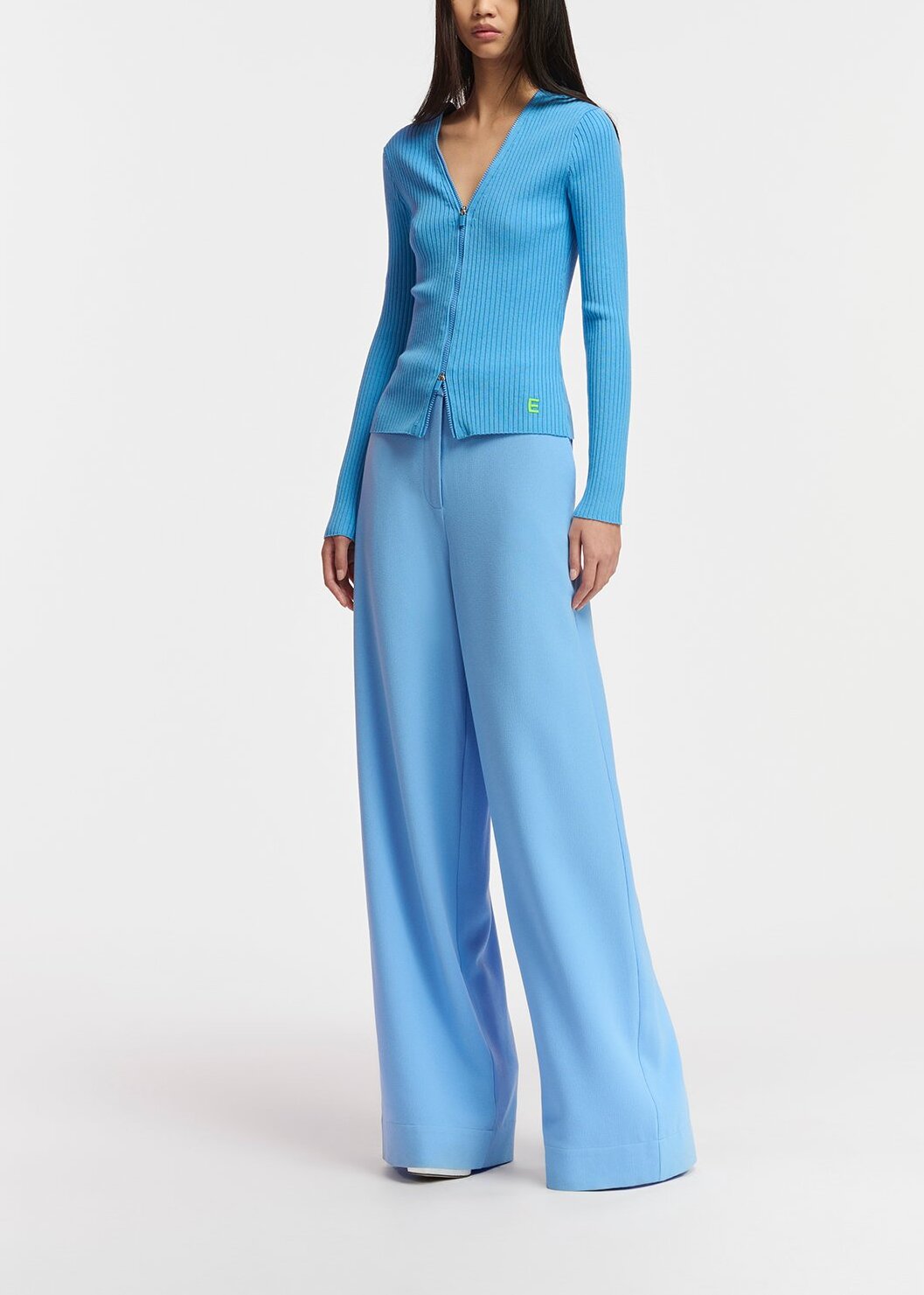 Pull en côtes bleu avec zips RE—SSENTIEL | Essentiel second hand