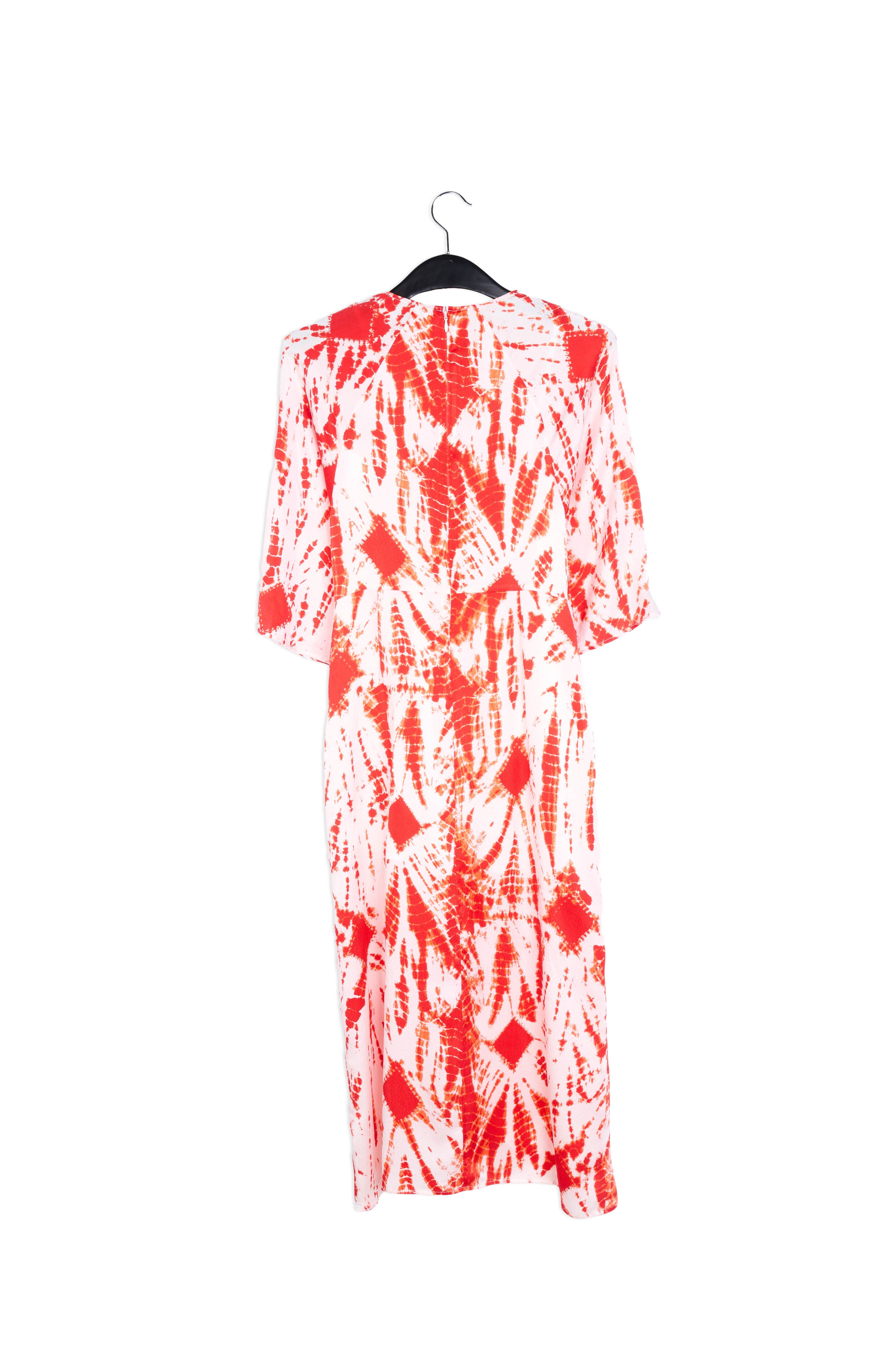 Off-white and green tie-dyed silk midi dress RE—SSENTIEL | Essentiel second hand