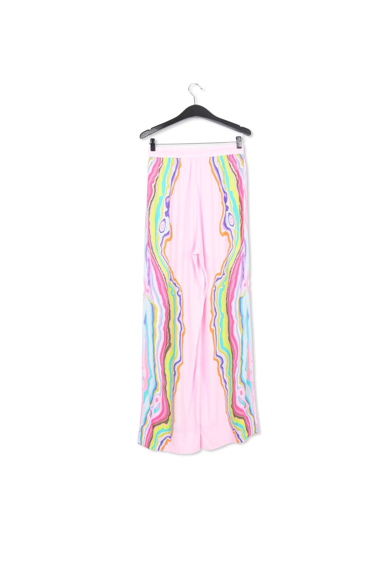 Lilac wide-leg pants with multicolor print RE—SSENTIEL | Essentiel second hand