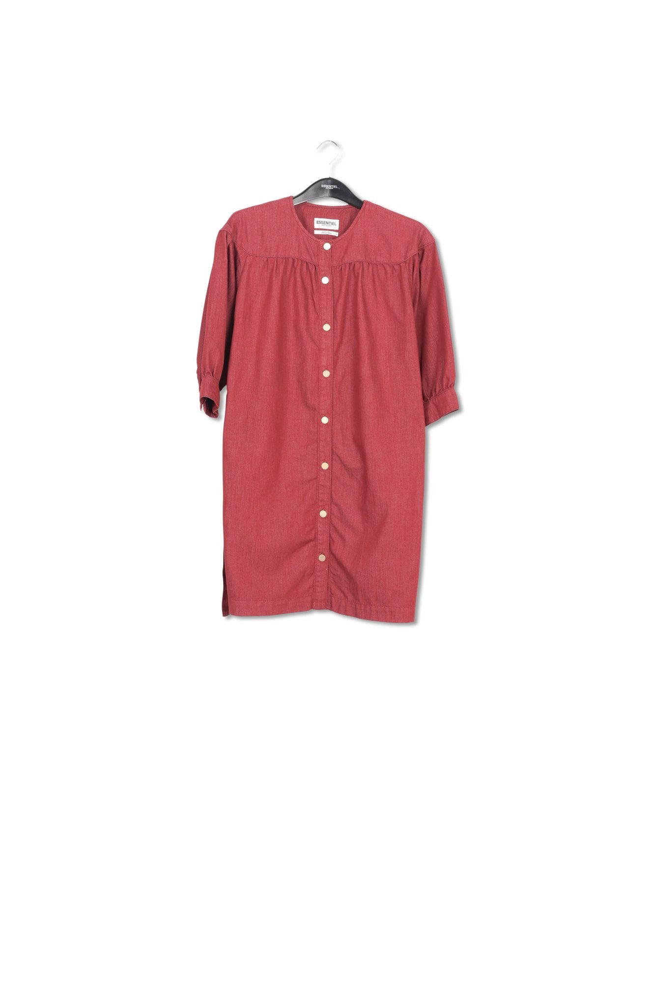 Burgundy denim mini dress RE—SSENTIEL | Essentiel second hand