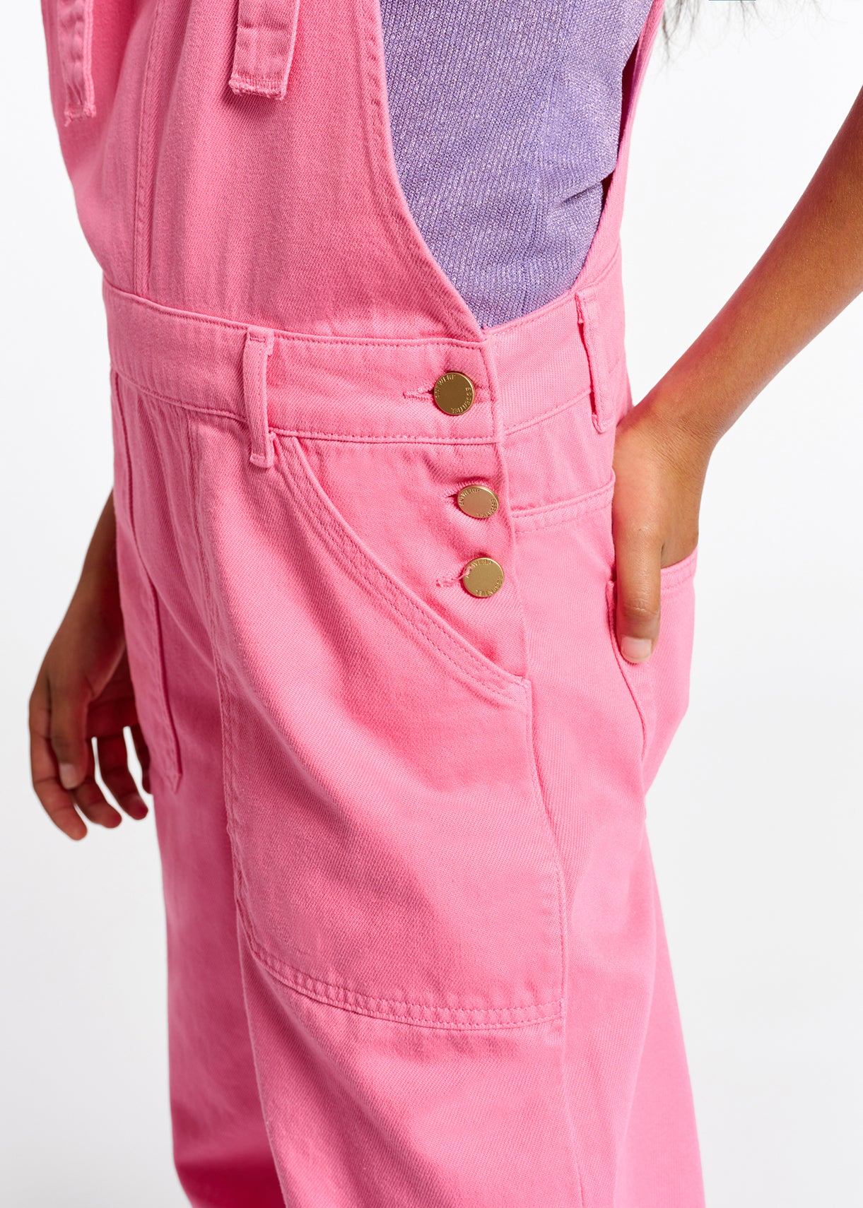 Neon pink cotton dungarees RE—SSENTIEL | Essentiel second hand