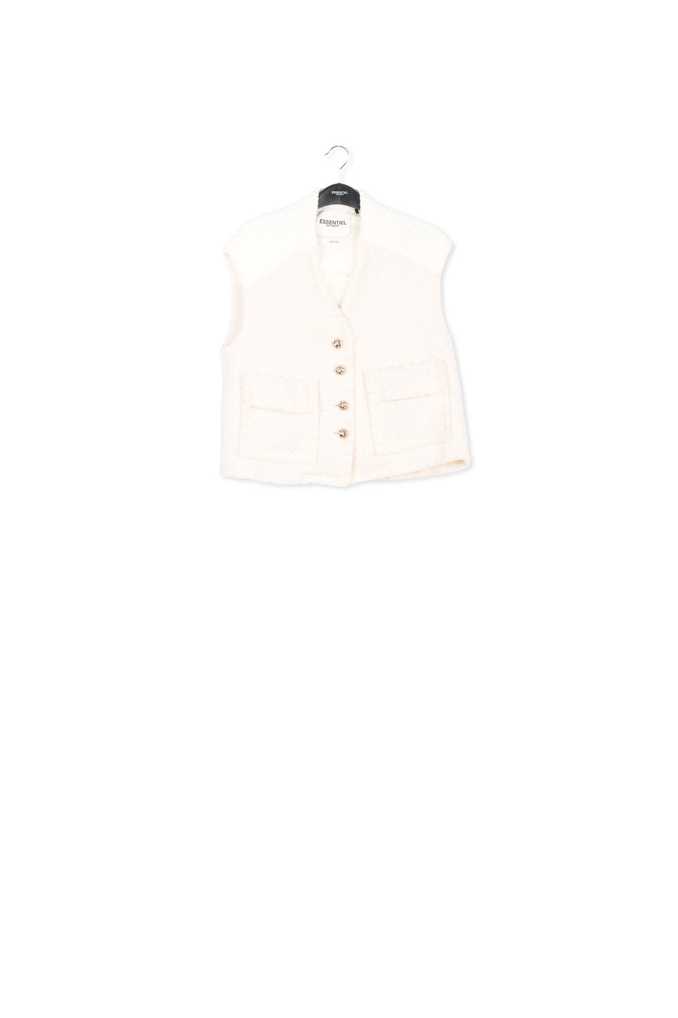 Veste sans manches en tricot écru RE—SSENTIEL | Essentiel second hand