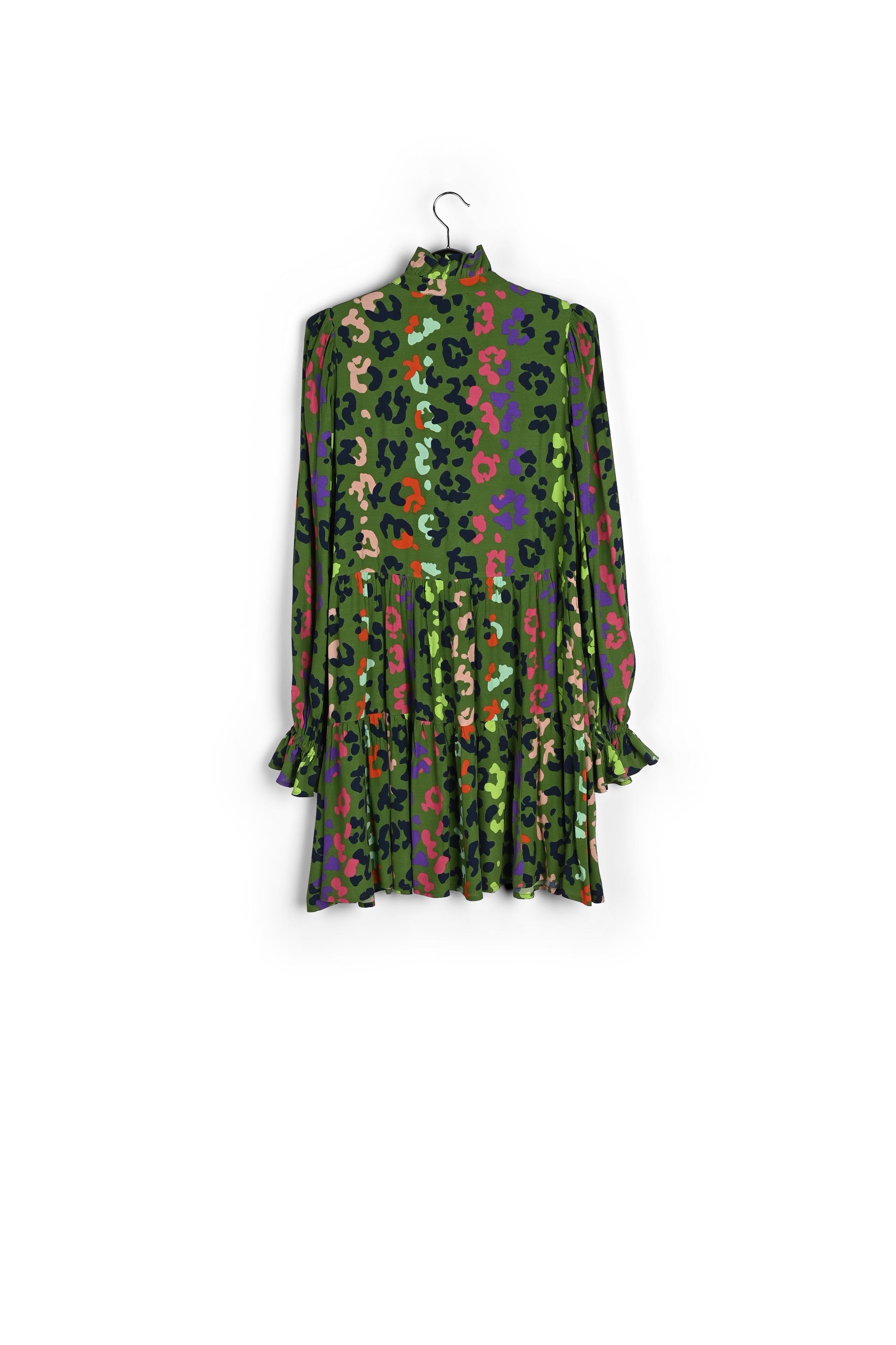 Green leopard print mini dress RE—SSENTIEL | Essentiel second hand