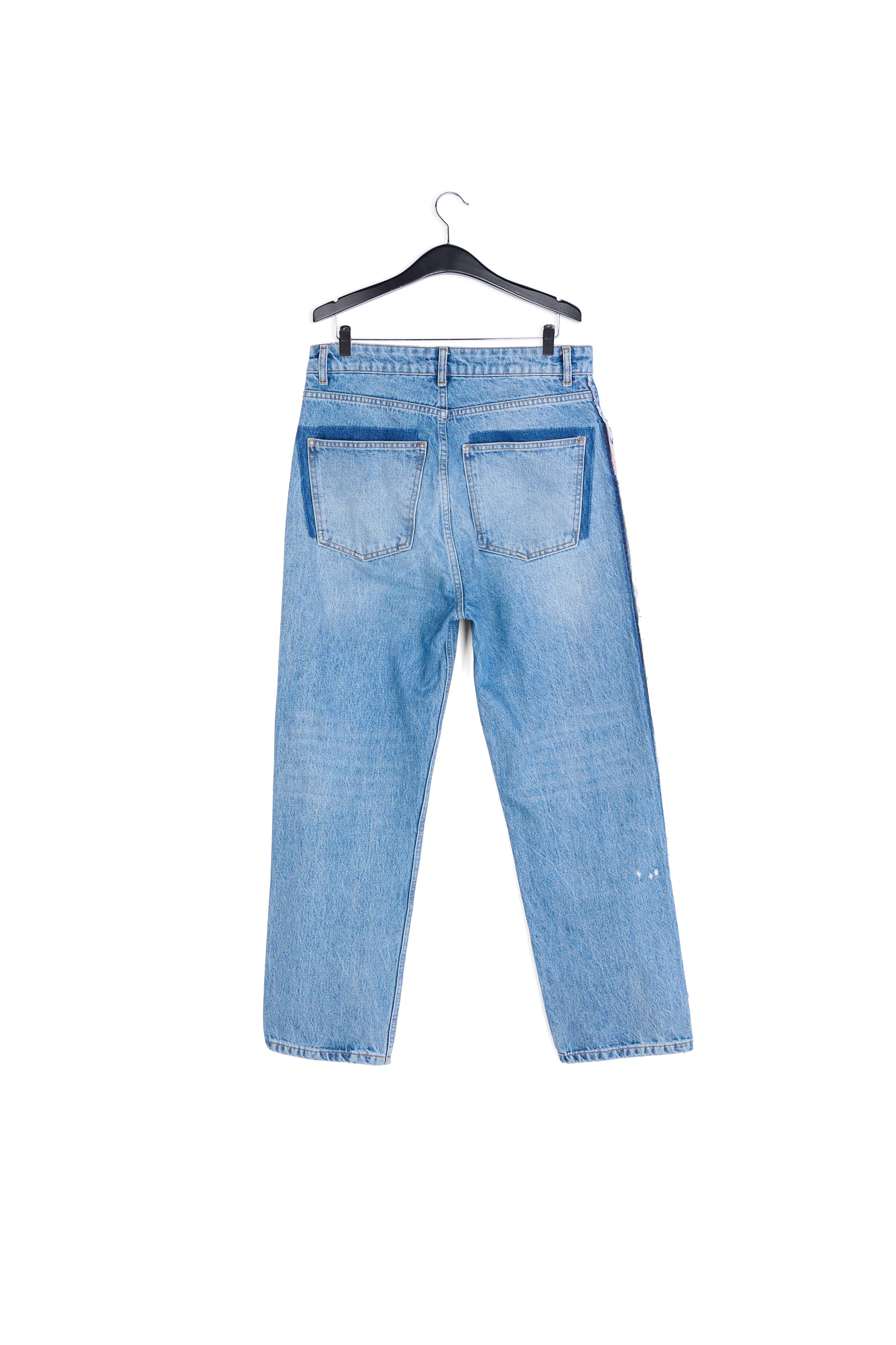 Dark blue distressed high-rise jeans RE—SSENTIEL | Essentiel second hand