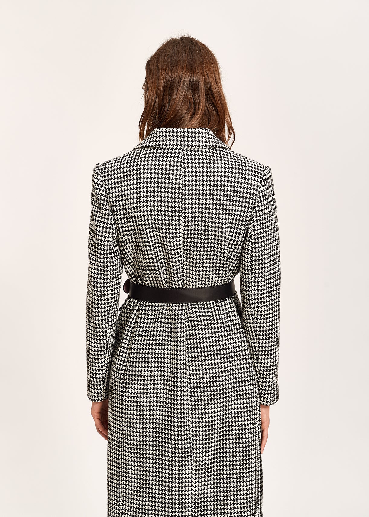 Manteau ajusté à double boutonnage motif pied de poule RE—SSENTIEL | Essentiel second hand