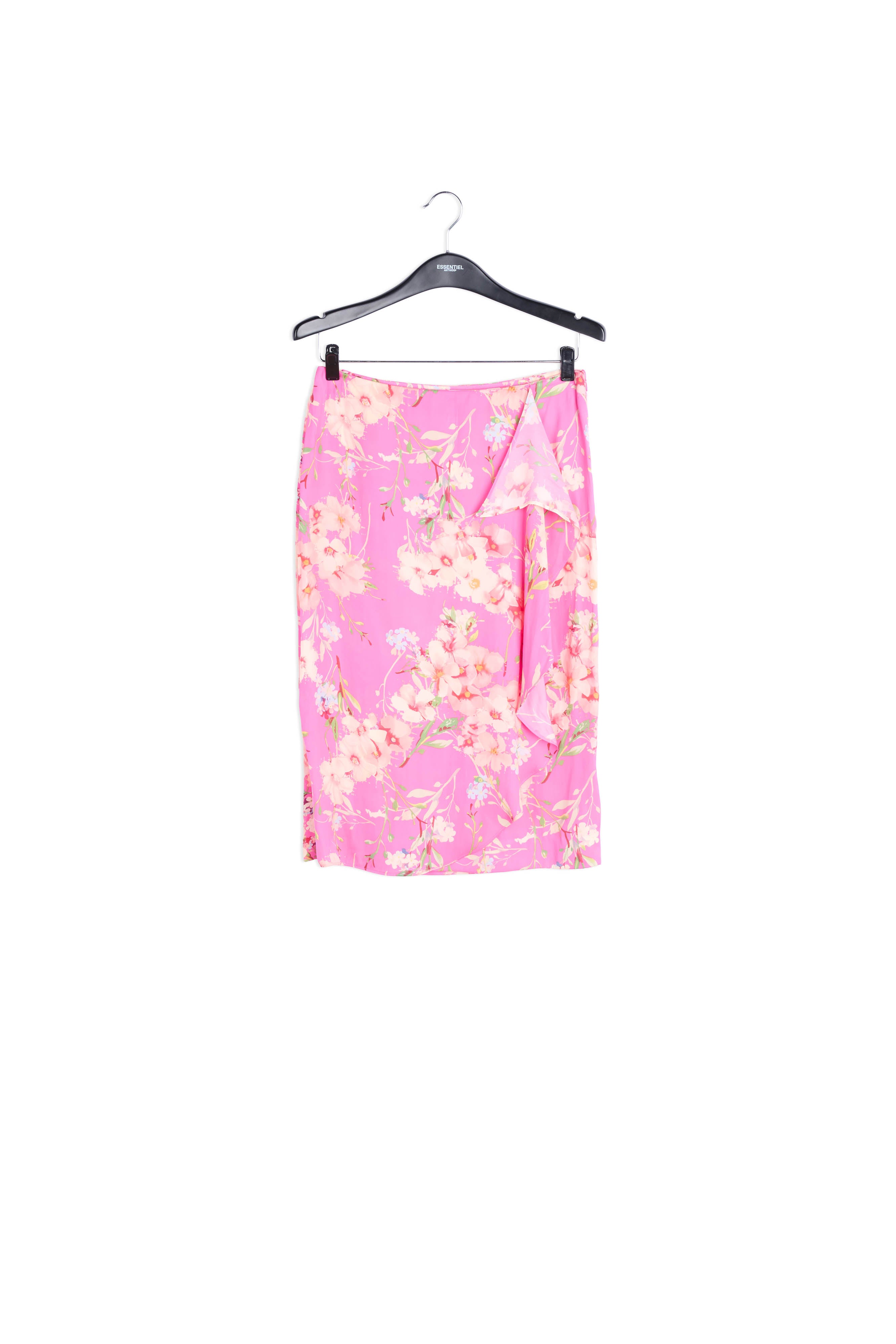 Jupe portefeuille rose à fleurs RE—SSENTIEL | Essentiel second hand