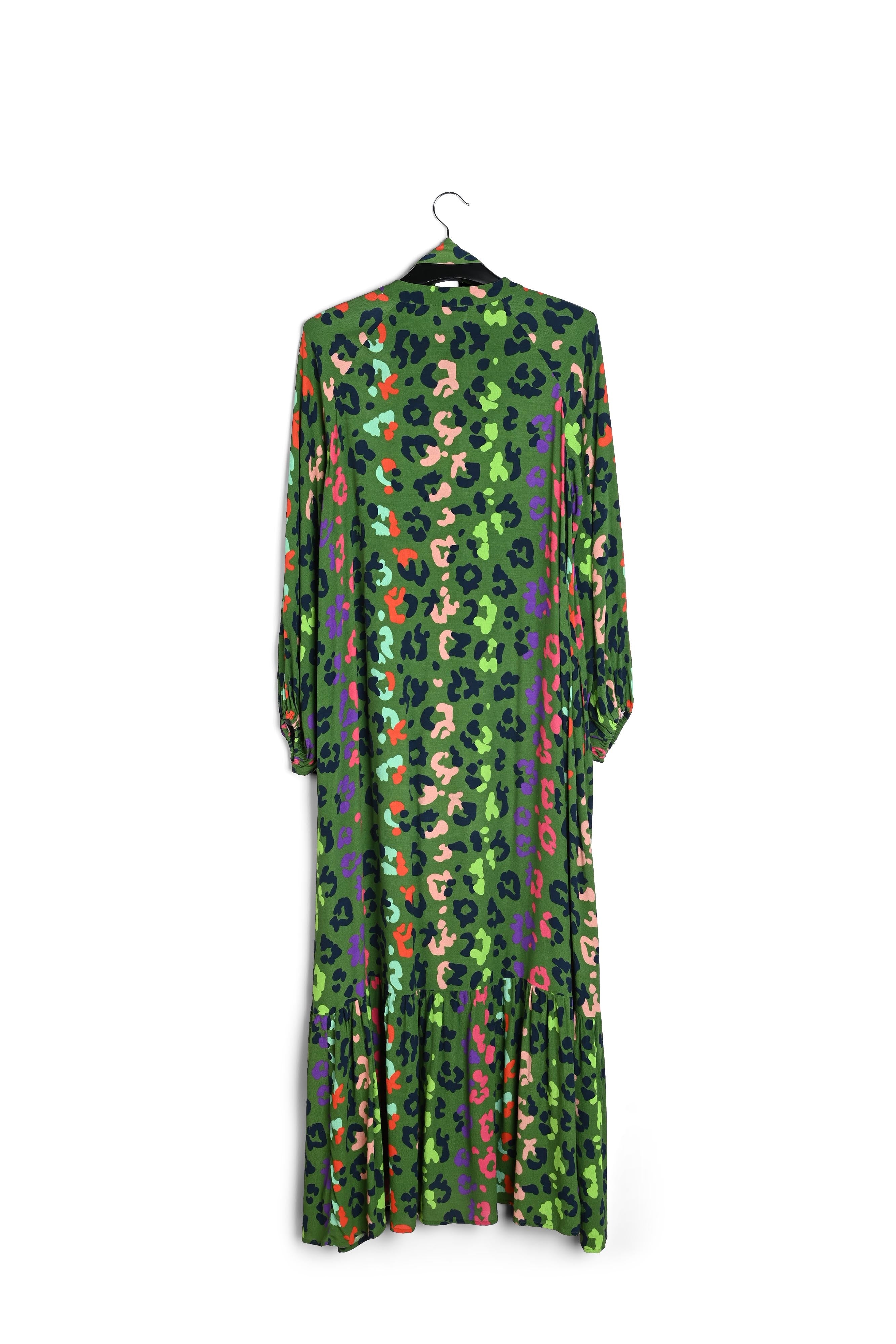 Groene maxi-jurk met luipaardprint RE—SSENTIEL | Essentiel second hand