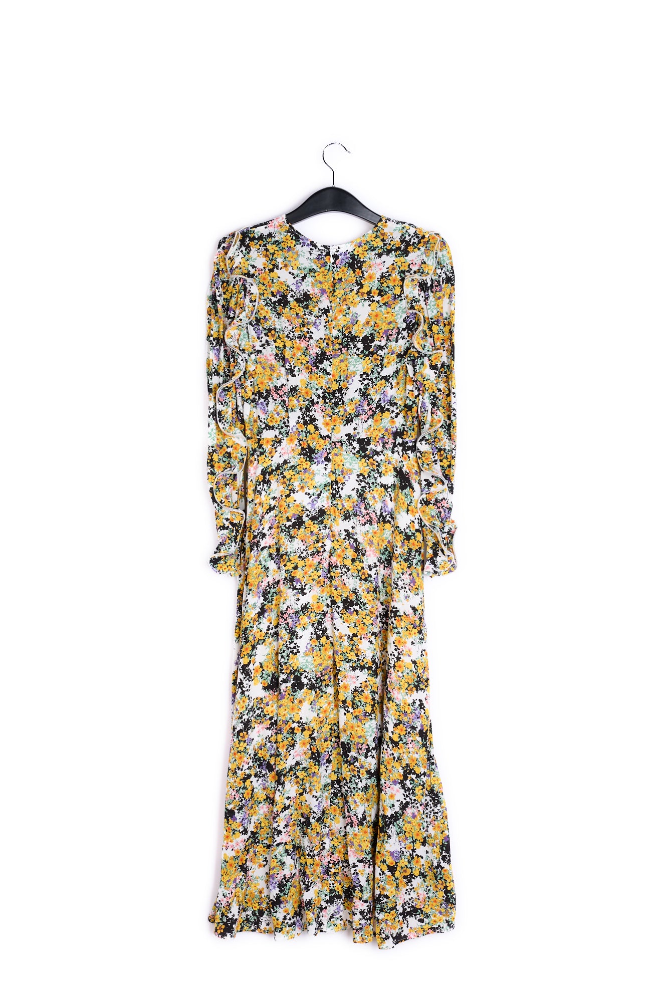 Off-white ruffled floral-print maxi dress RE—SSENTIEL | Essentiel second hand