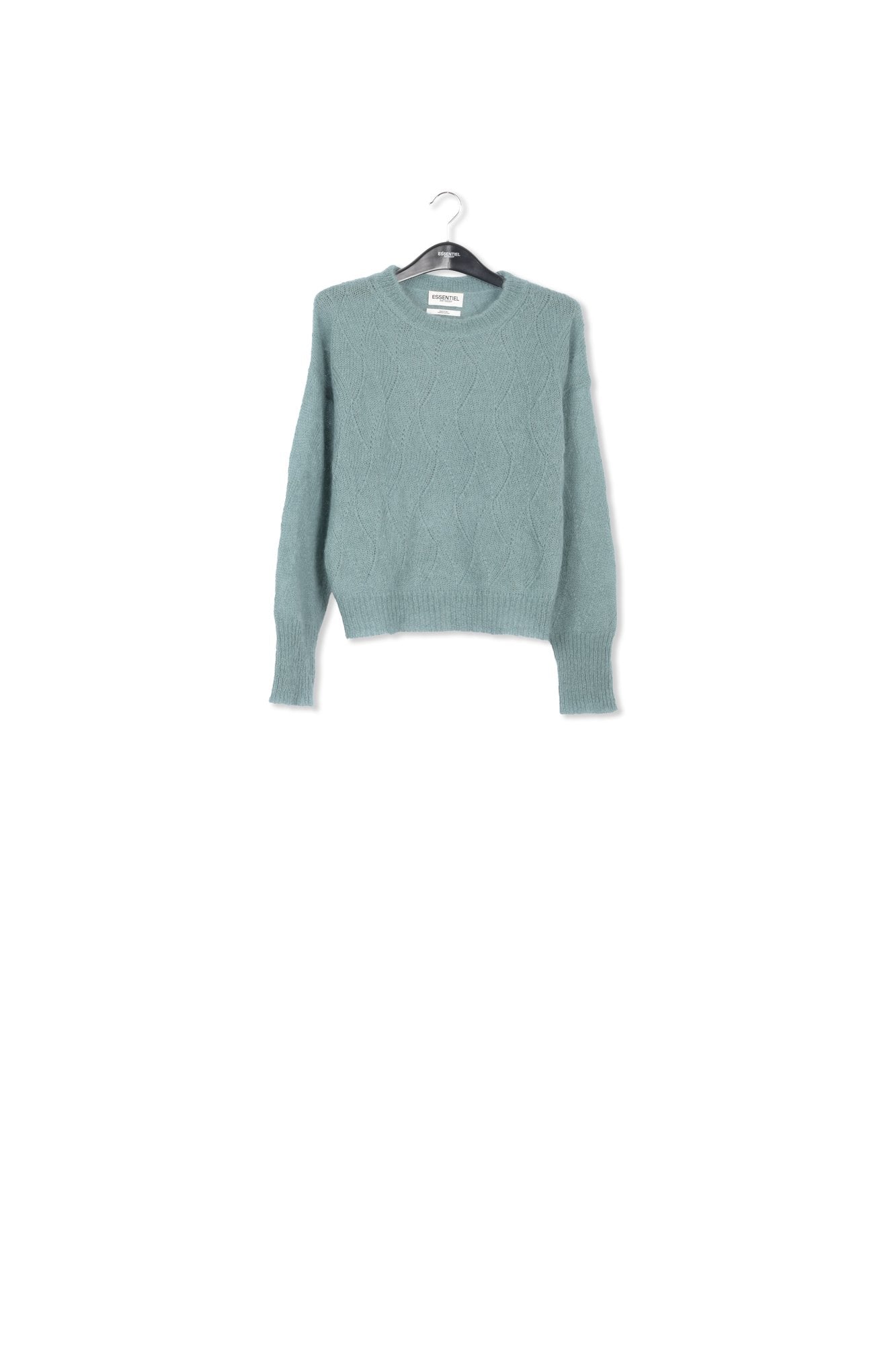 Blue ajour-knitted mohair sweater RE—SSENTIEL | Essentiel second hand