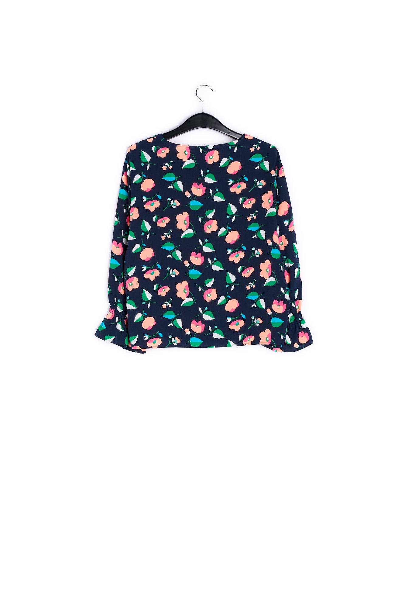 Navy blue floral blouse RE—SSENTIEL | Essentiel second hand