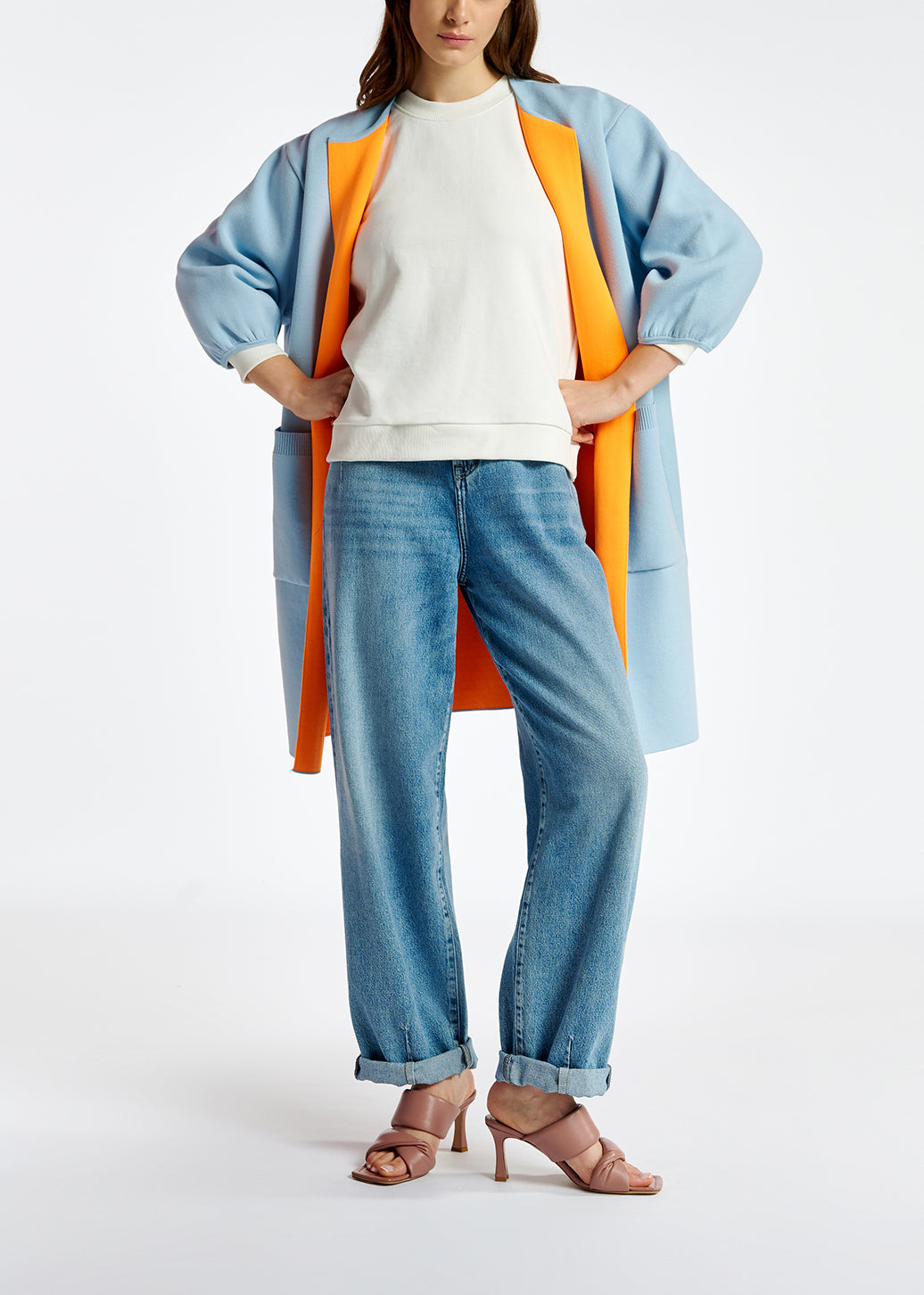 Blue high-waisted tapered jeans RE—SSENTIEL | Essentiel second hand