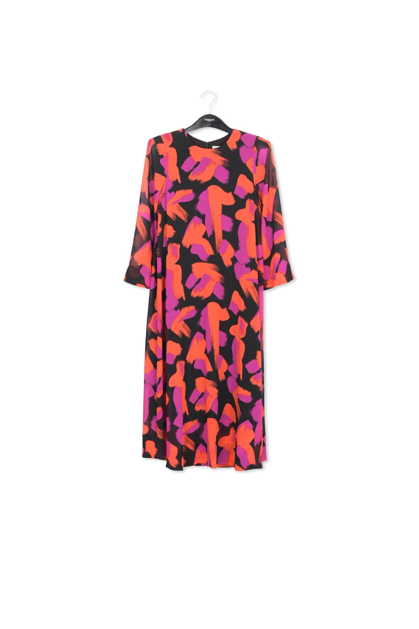 Black, orange and purple abstract-print maxi dress RE—SSENTIEL | Essentiel second hand