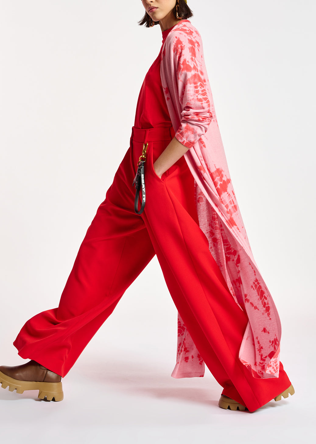 Long pink and red tie-dye cardigan RE—SSENTIEL | Essentiel second hand