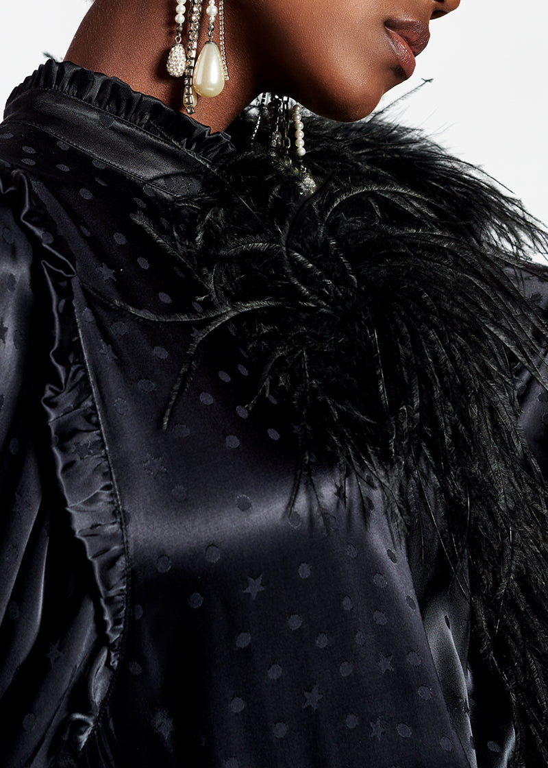 Zwarte midi-jurk van jacquard RE—SSENTIEL | Essentiel second hand