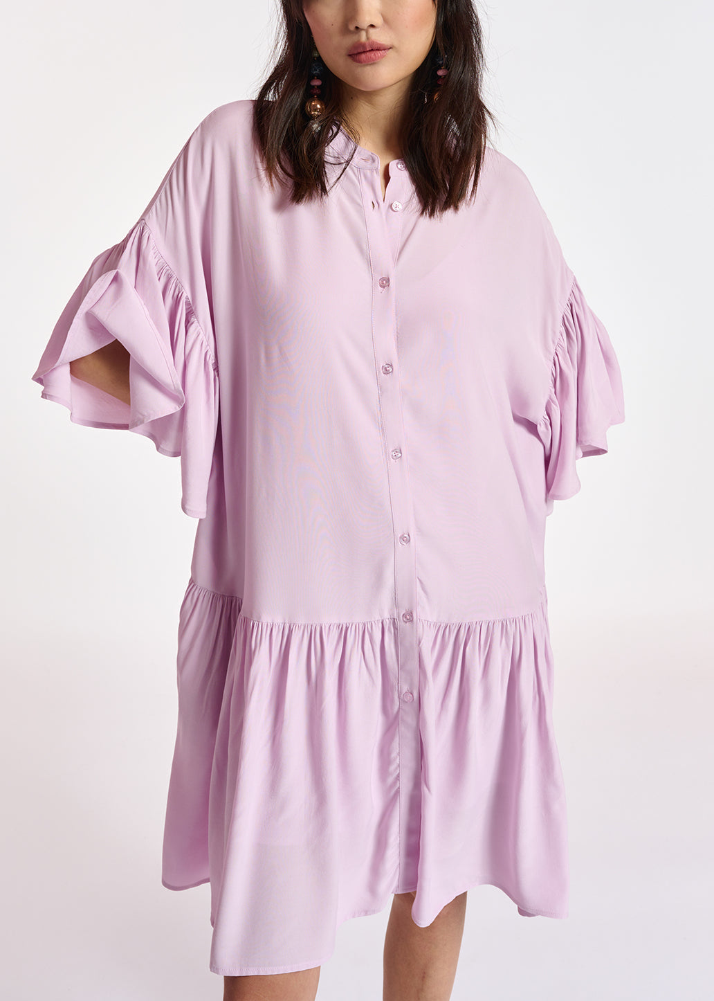 Mini robe lilas à manches volantées RE—SSENTIEL | Essentiel second hand