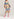 Multicolored graphic striped belted midi dress Faume - seconde main