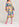 Multicolored graphic striped belted midi dress Faume - seconde main