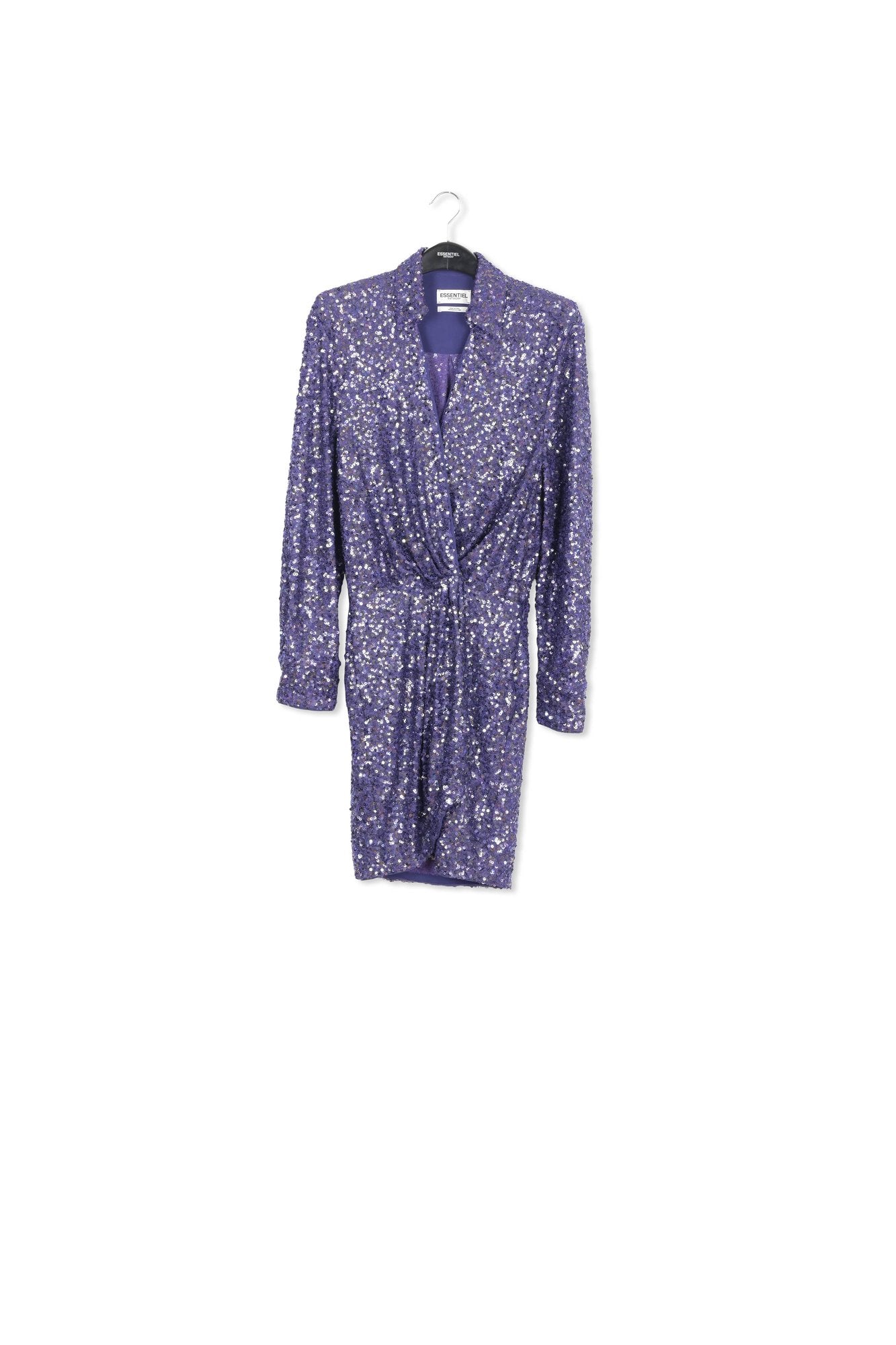 Indigo sequin-embellished mini wrap dress RE—SSENTIEL | Essentiel second hand