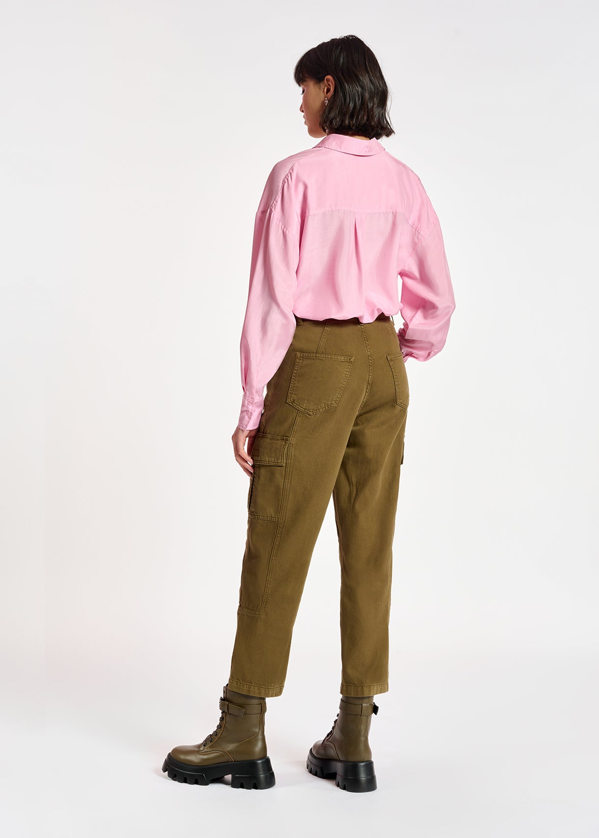 Light pink relaxed-fit silk shirt RE—SSENTIEL | Essentiel second hand