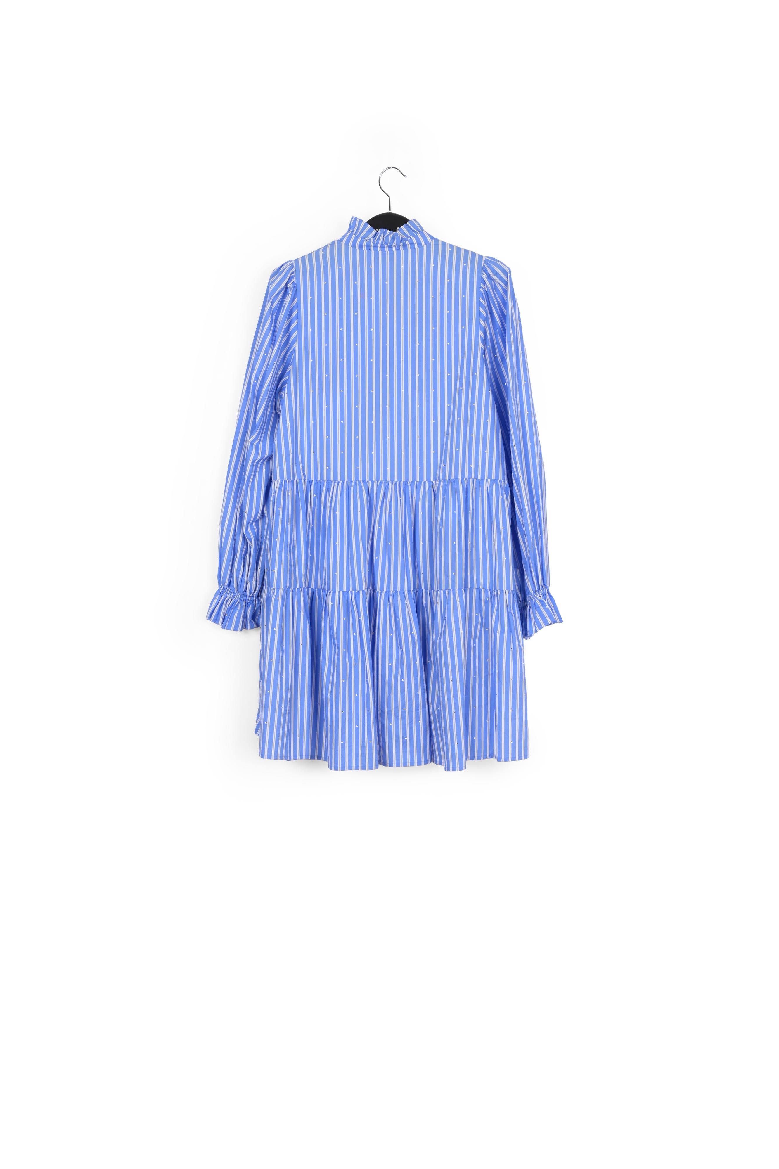 Light blue striped cotton-poplin mini dress RE—SSENTIEL | Essentiel second hand