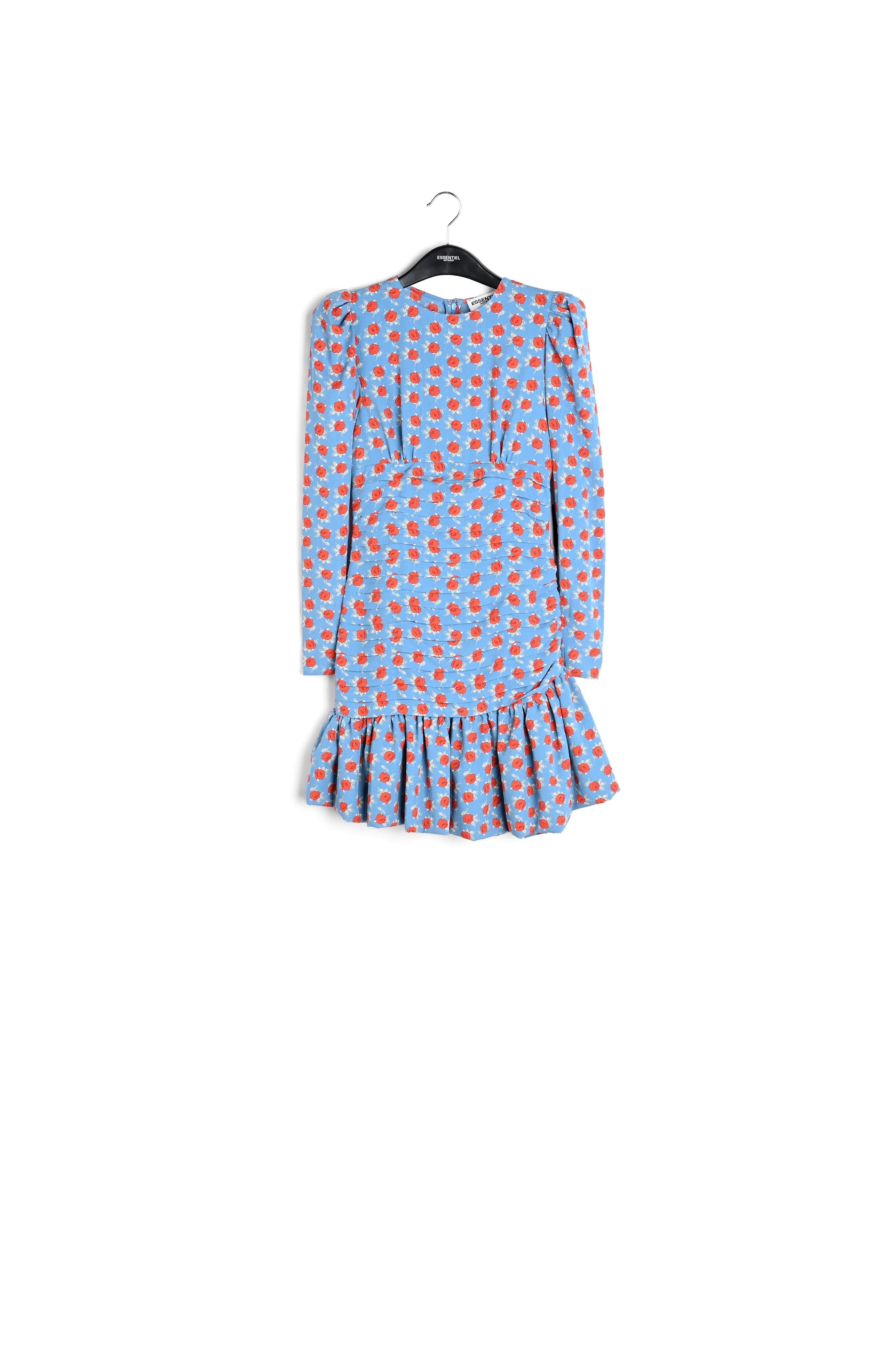 Lichtblauwe mini-jurk met bloemenprint RE—SSENTIEL | Essentiel second hand