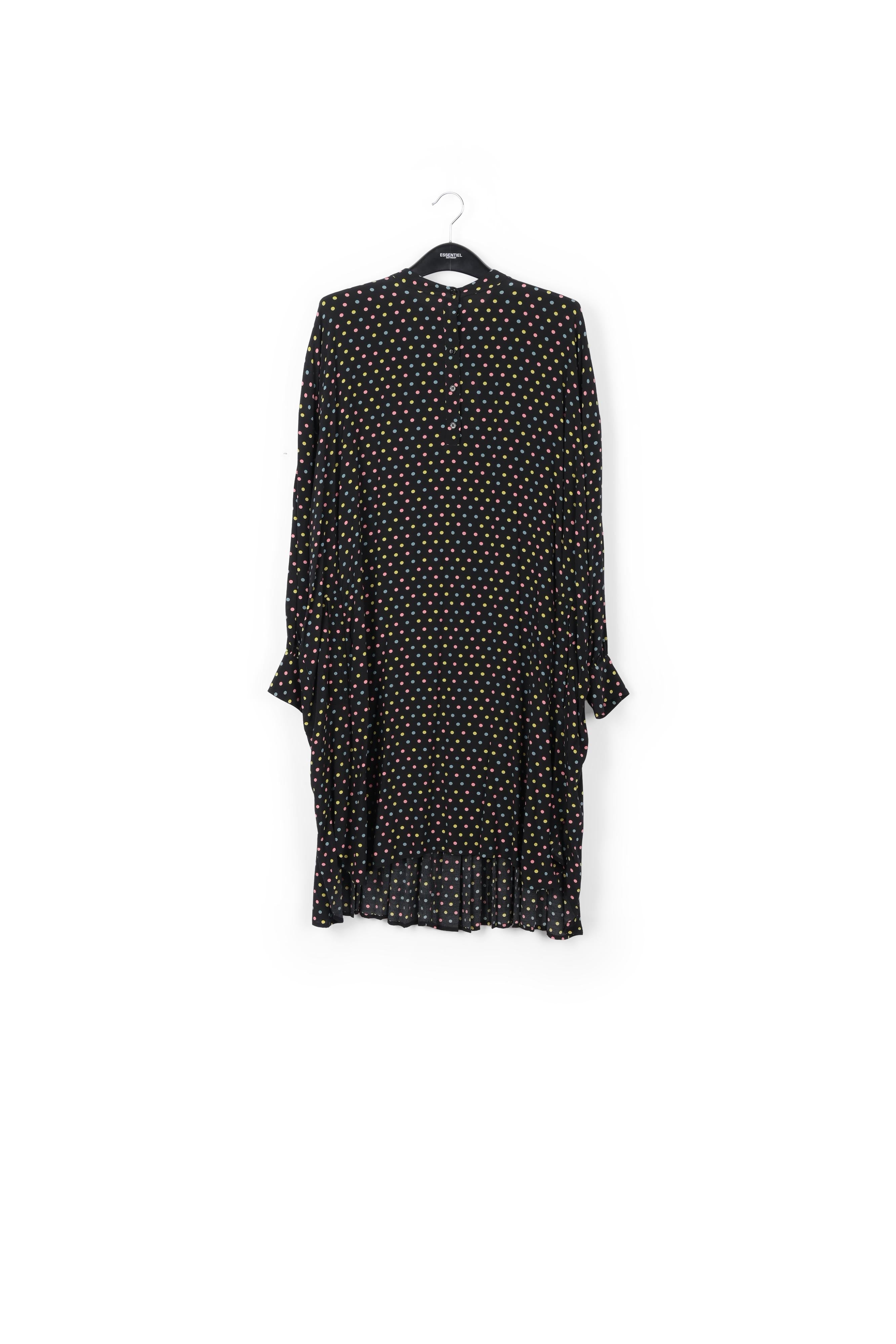 Black polka-dot shirt dress with plissé backside RE—SSENTIEL | Essentiel second hand
