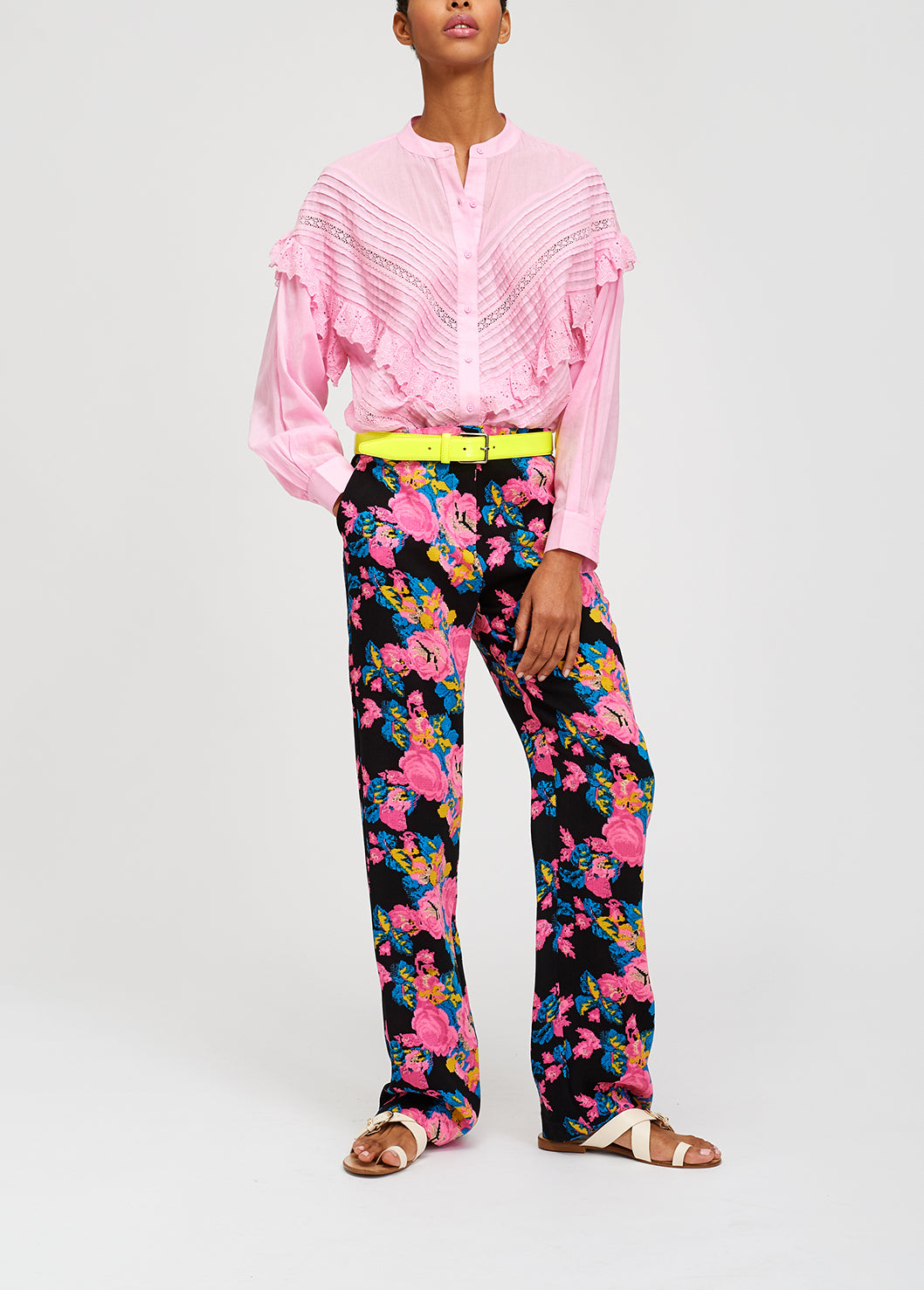 Ruffled soft pink shirt RE—SSENTIEL | Essentiel second hand