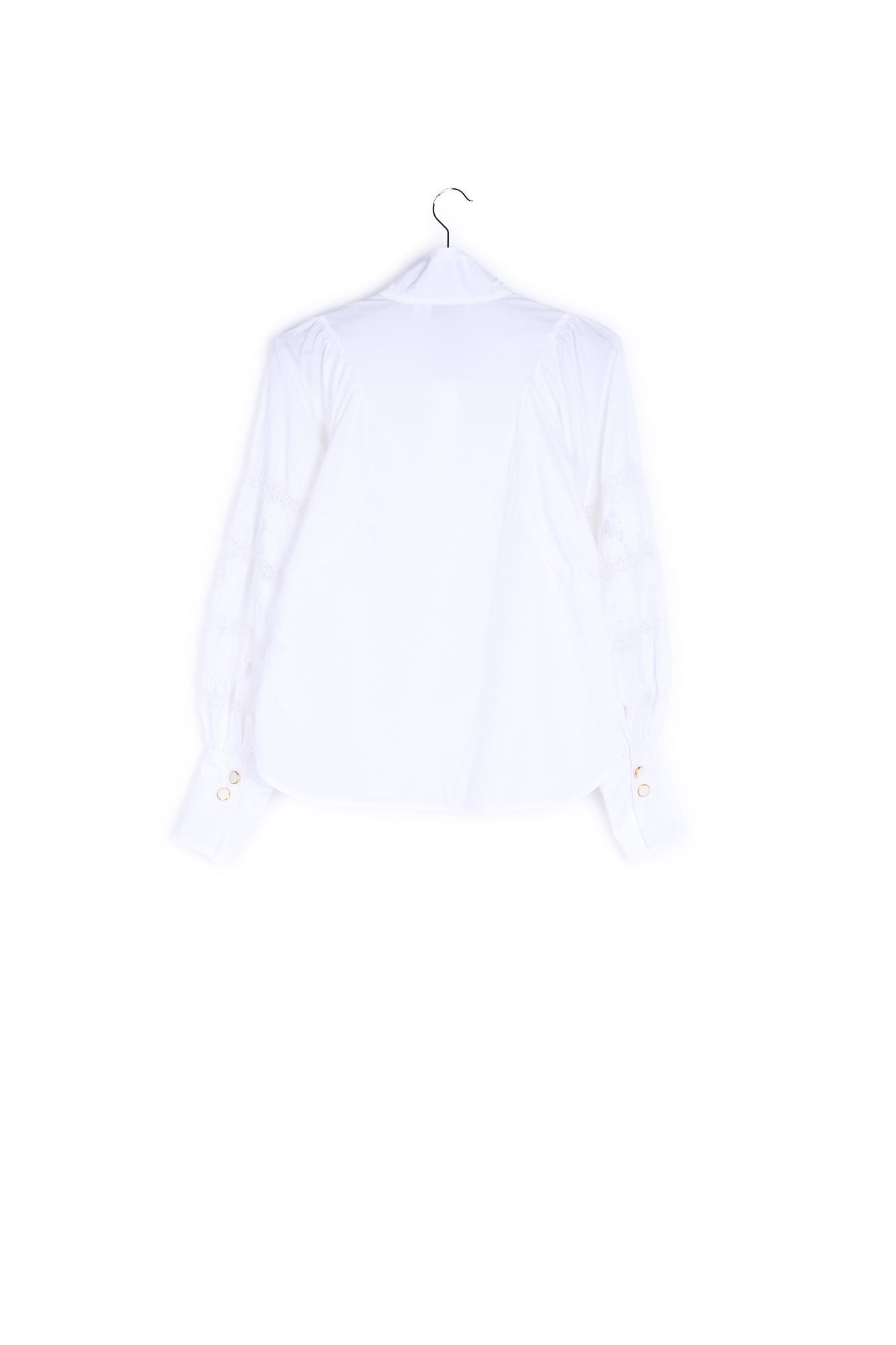White baloon sleeves cotton and lace shirt RE—SSENTIEL | Essentiel second hand