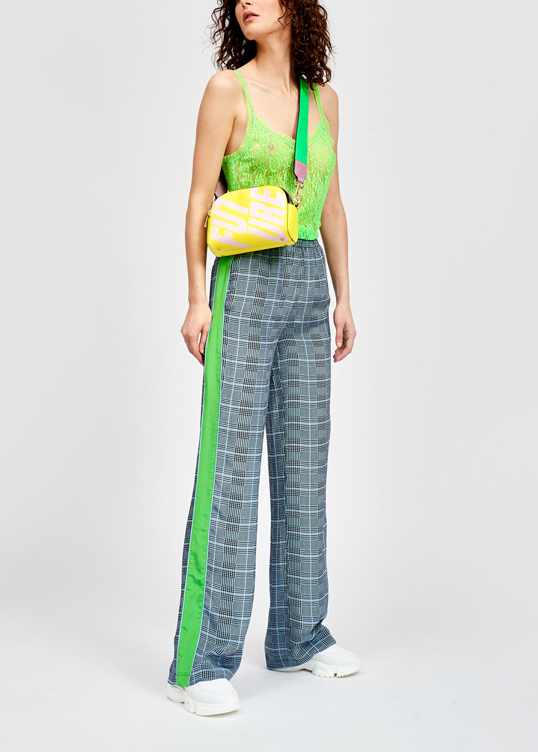 Yellow shoulder bag with pink future motif RE—SSENTIEL | Essentiel second hand