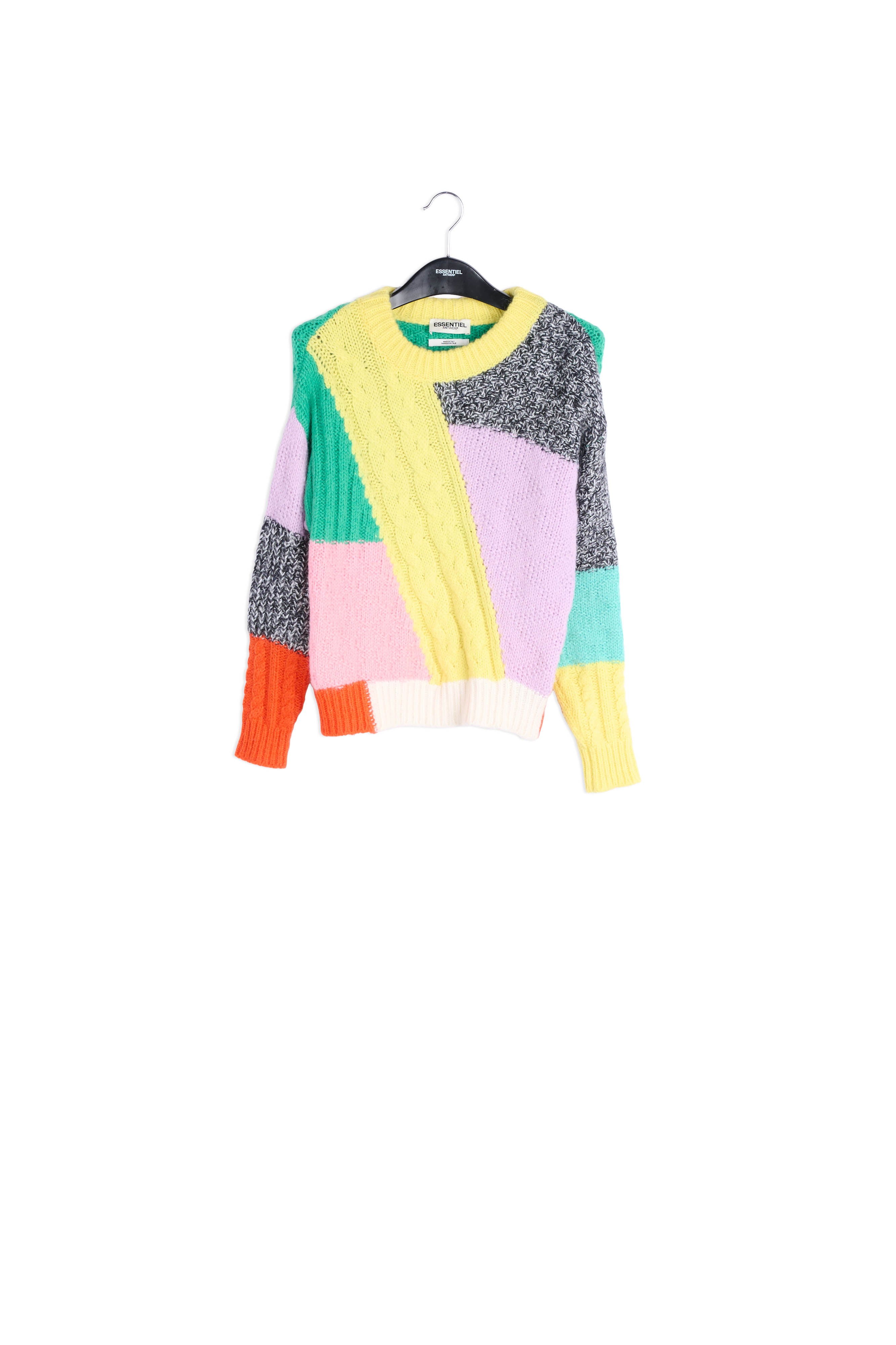 Mohair-blend patchwork sweater RE—SSENTIEL | Essentiel second hand