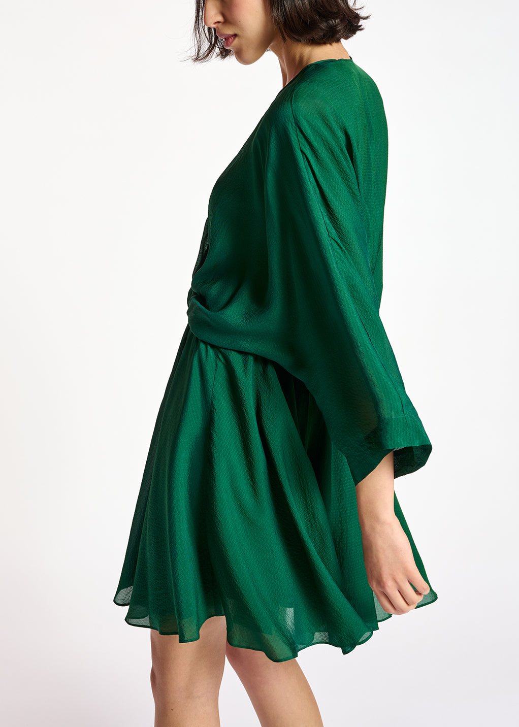 Dark green mini wrap dress RE—SSENTIEL | Essentiel second hand