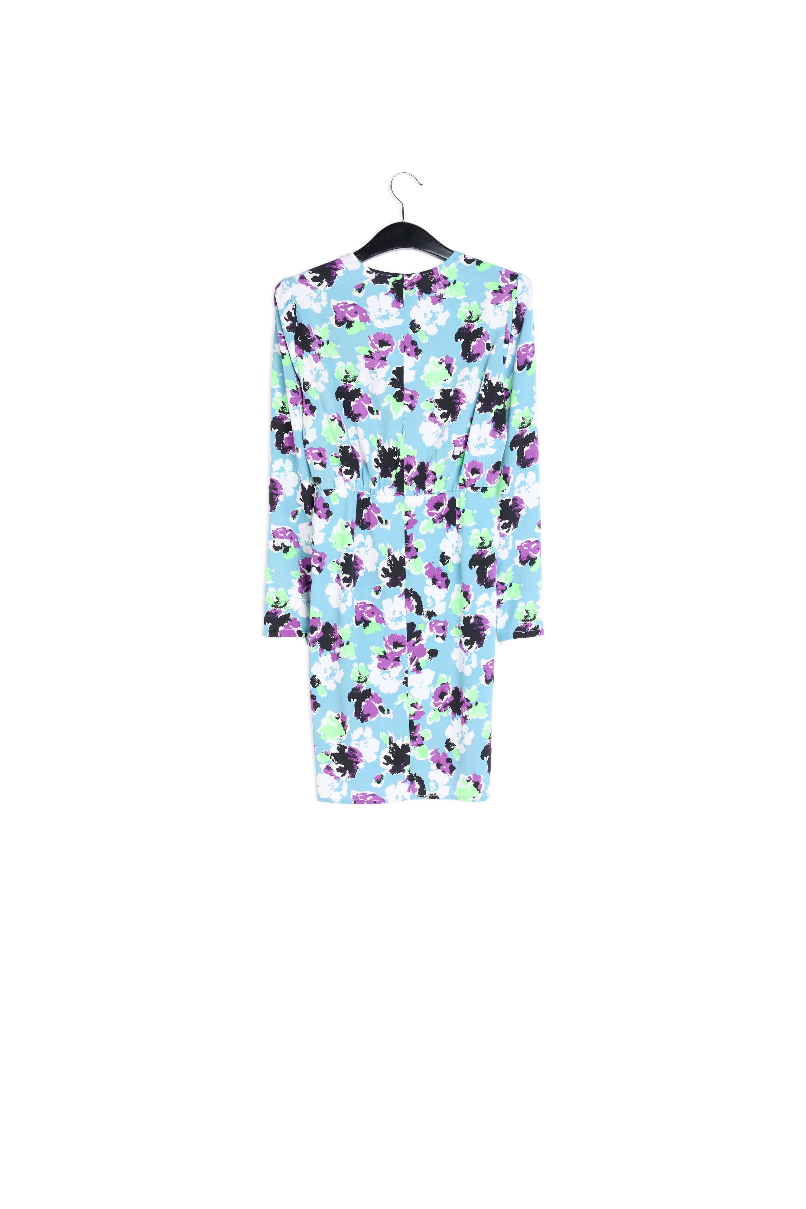 Light blue floral mini wrap dress RE—SSENTIEL | Essentiel second hand