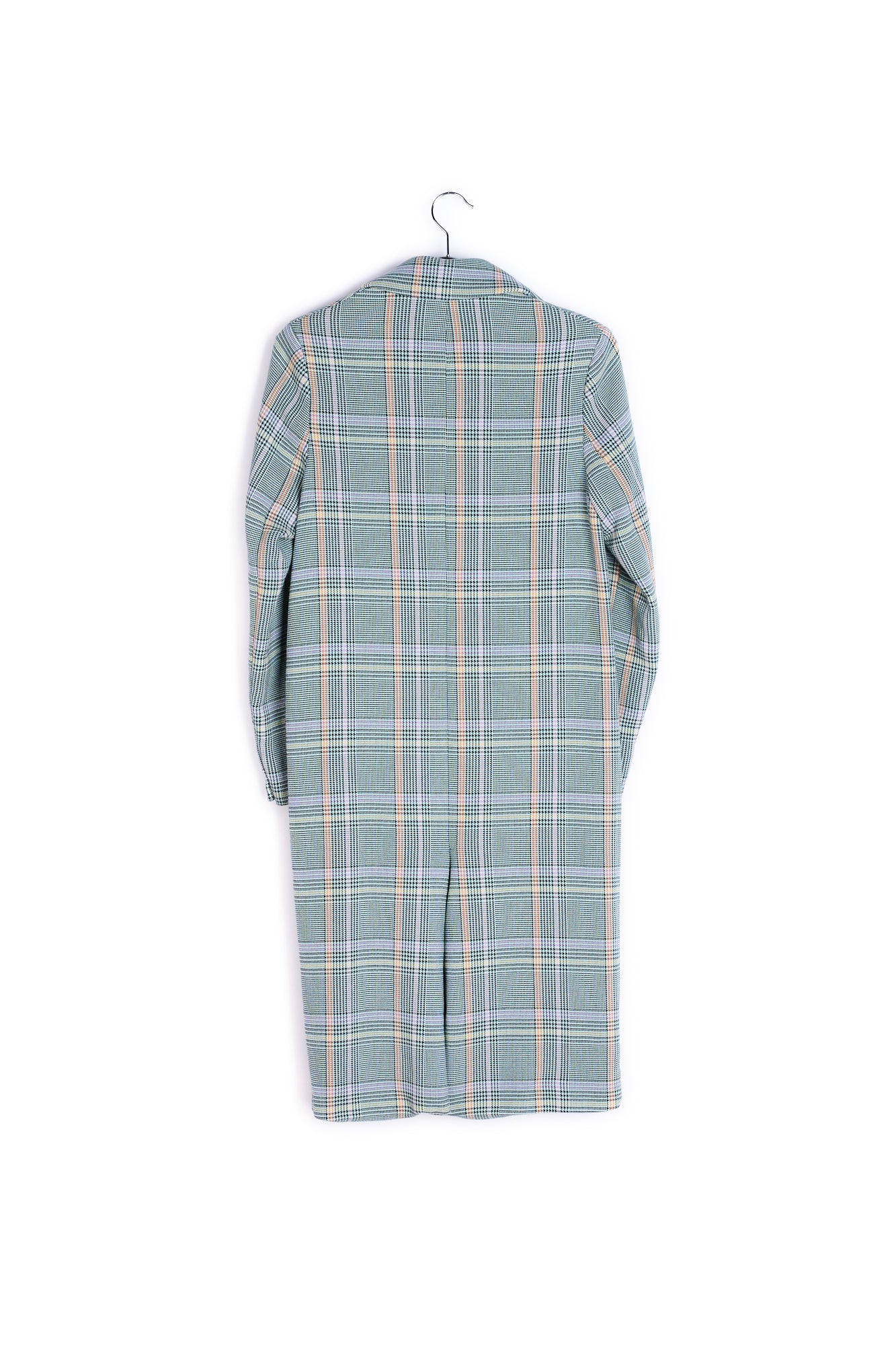 Manteau croisé en tartan vert RE—SSENTIEL | Essentiel second hand