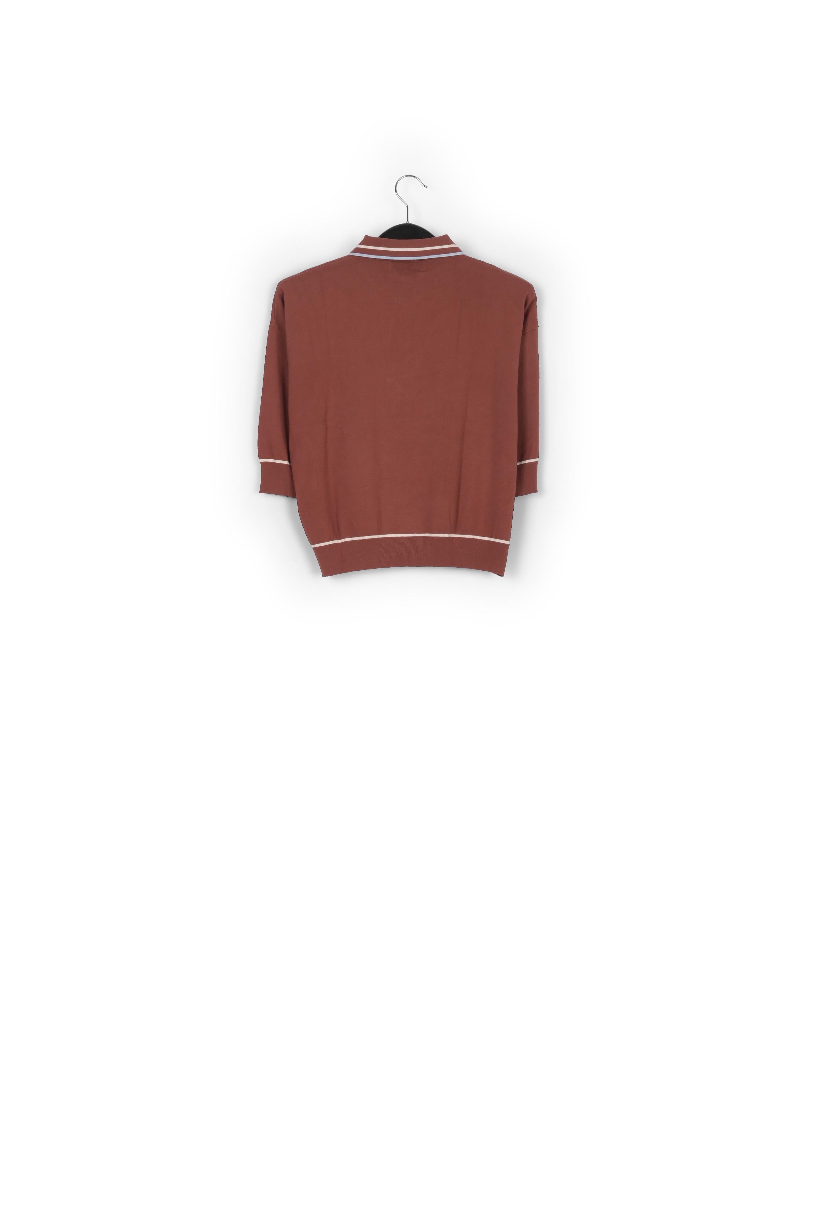 Brown knitted polo top RE—SSENTIEL | Essentiel second hand