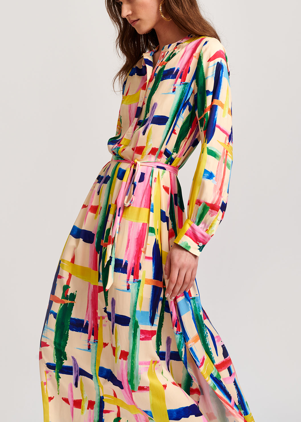 Multicolored graphic striped shirt dress RE—SSENTIEL | Essentiel second hand