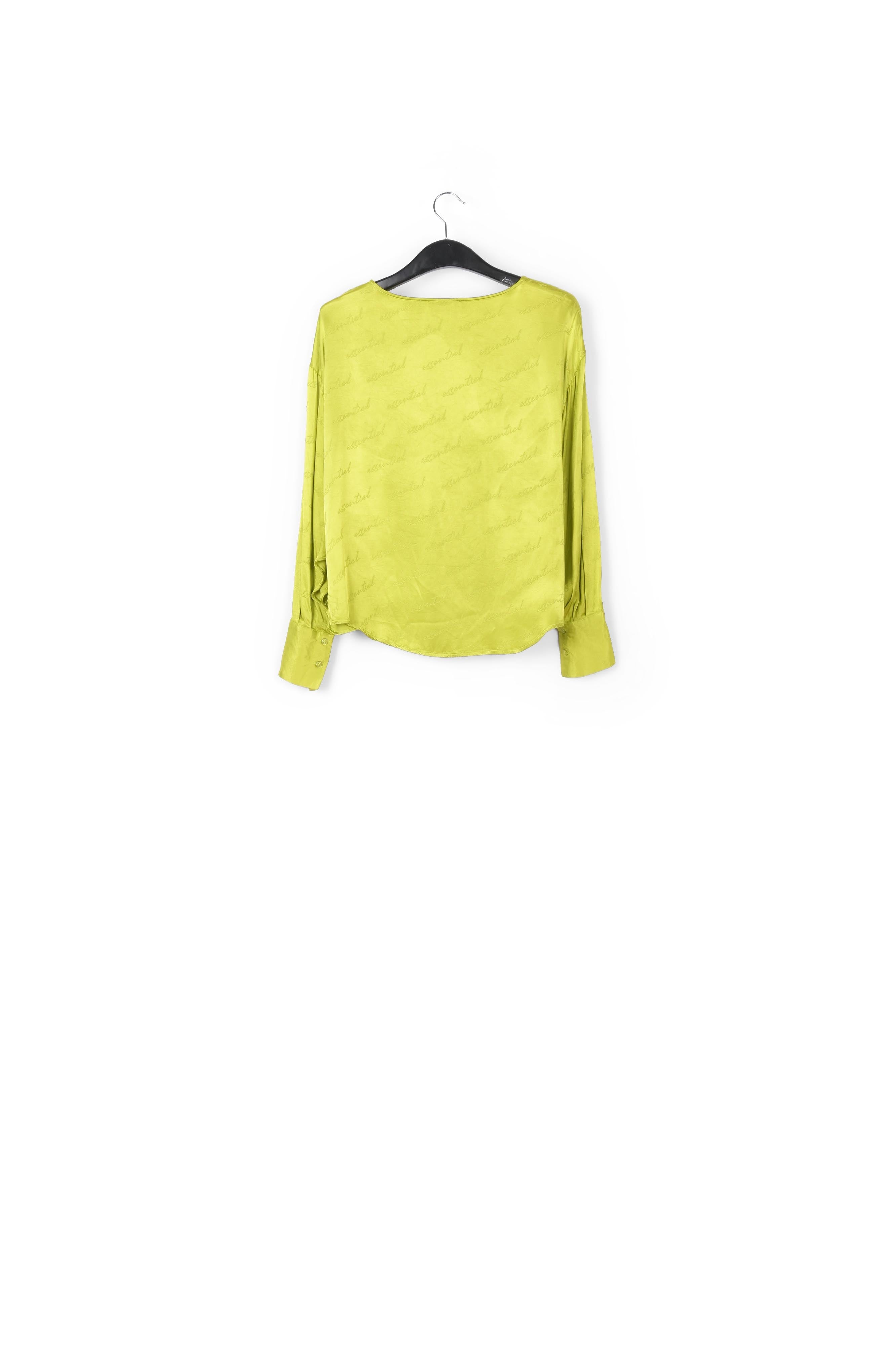 Top ample en jacquard de satin vert citron RE—SSENTIEL | Essentiel second hand