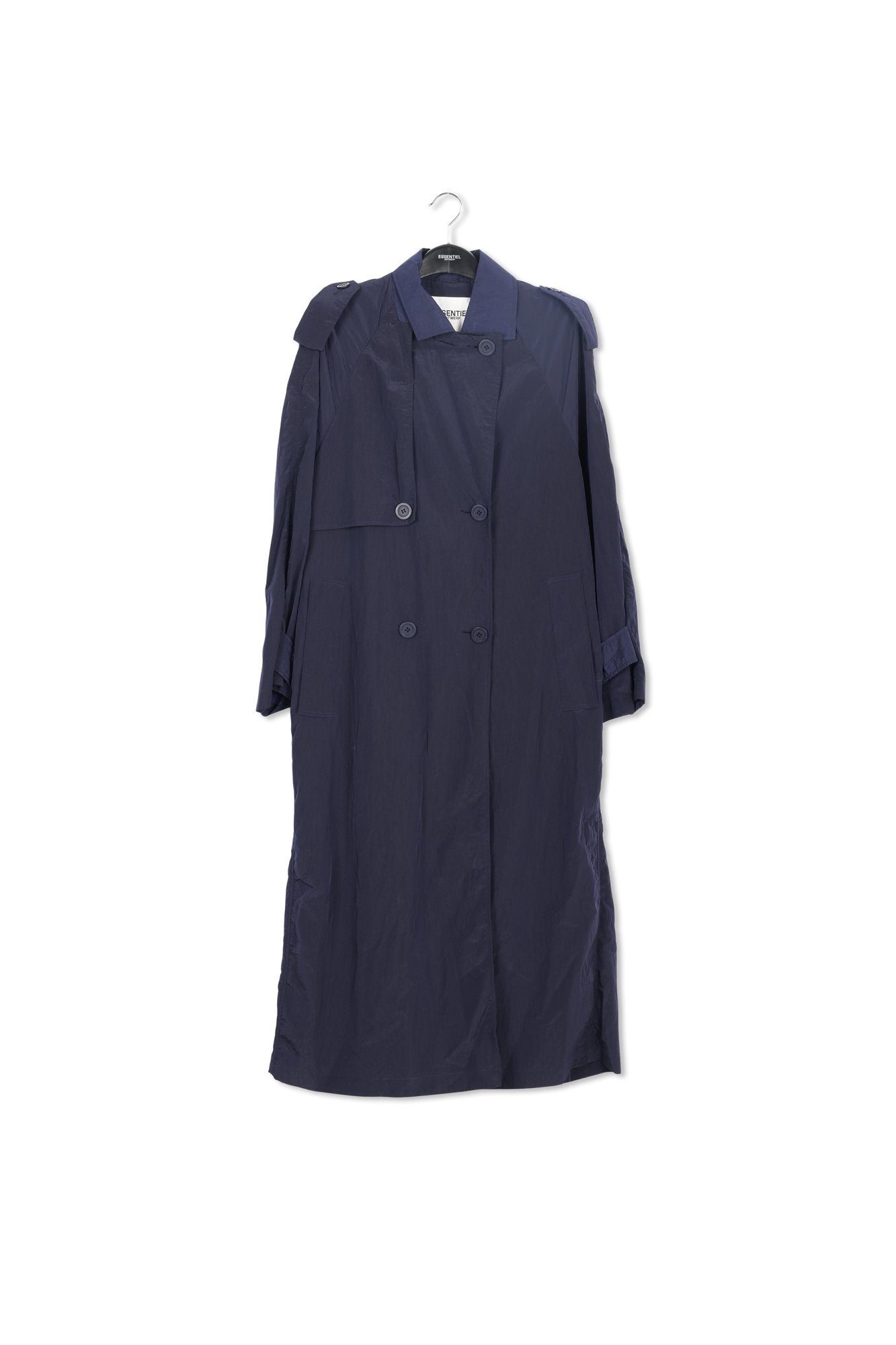 Trench croisé bleu marine RE—SSENTIEL | Essentiel second hand