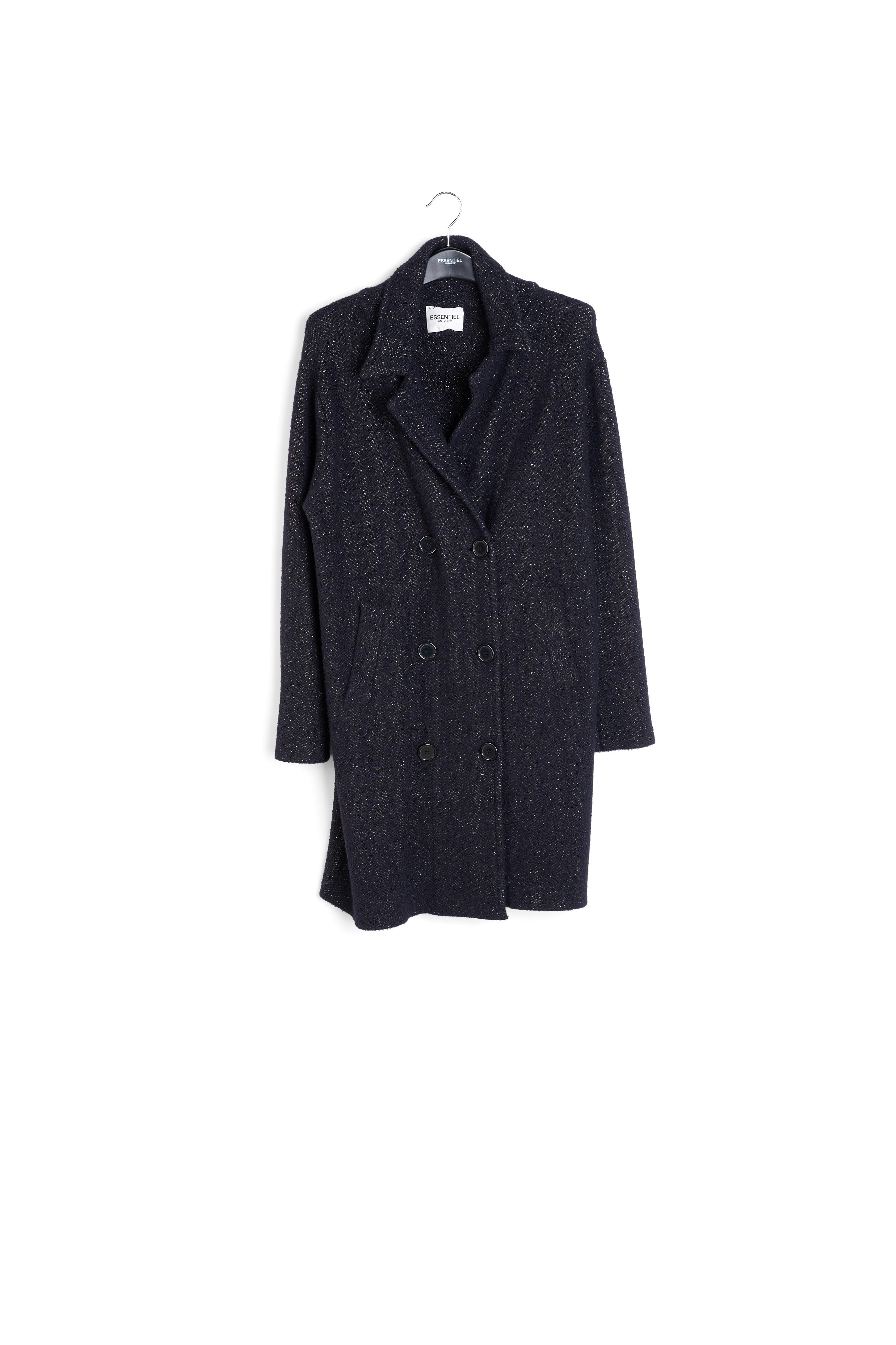 Manteau noir tricoté RE—SSENTIEL | Essentiel second hand